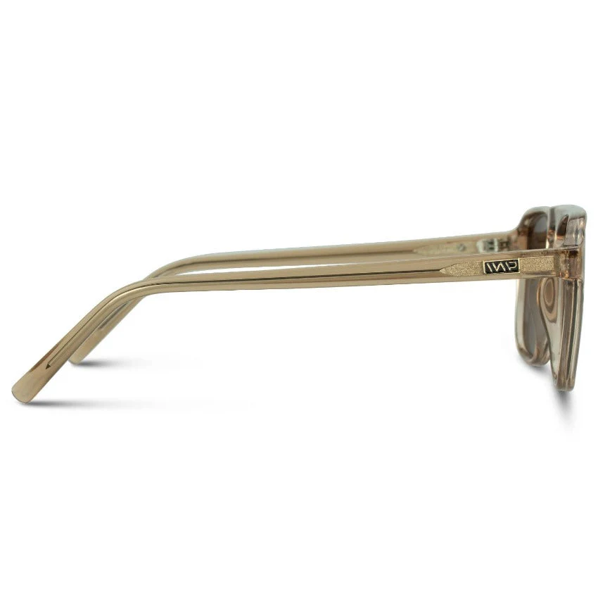 WMP Square Aviator Polarized Sunglasses Crystal Brown Acetate - Image 5