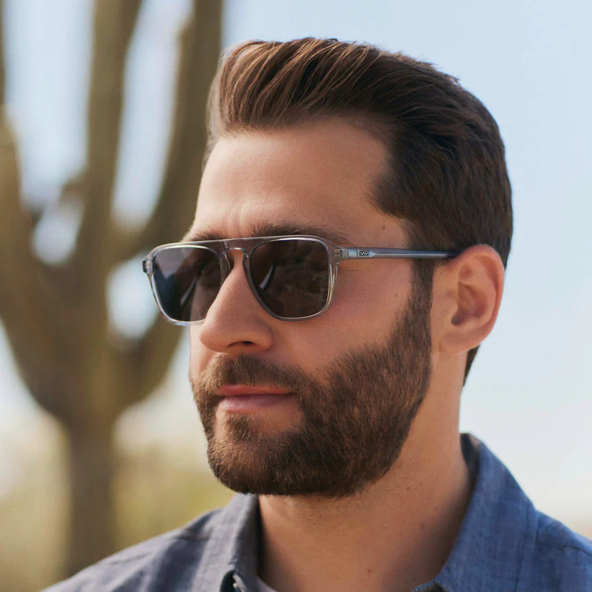 WMP Square Aviator Polarized Sunglasses Denim Blue UV400 - Image 5