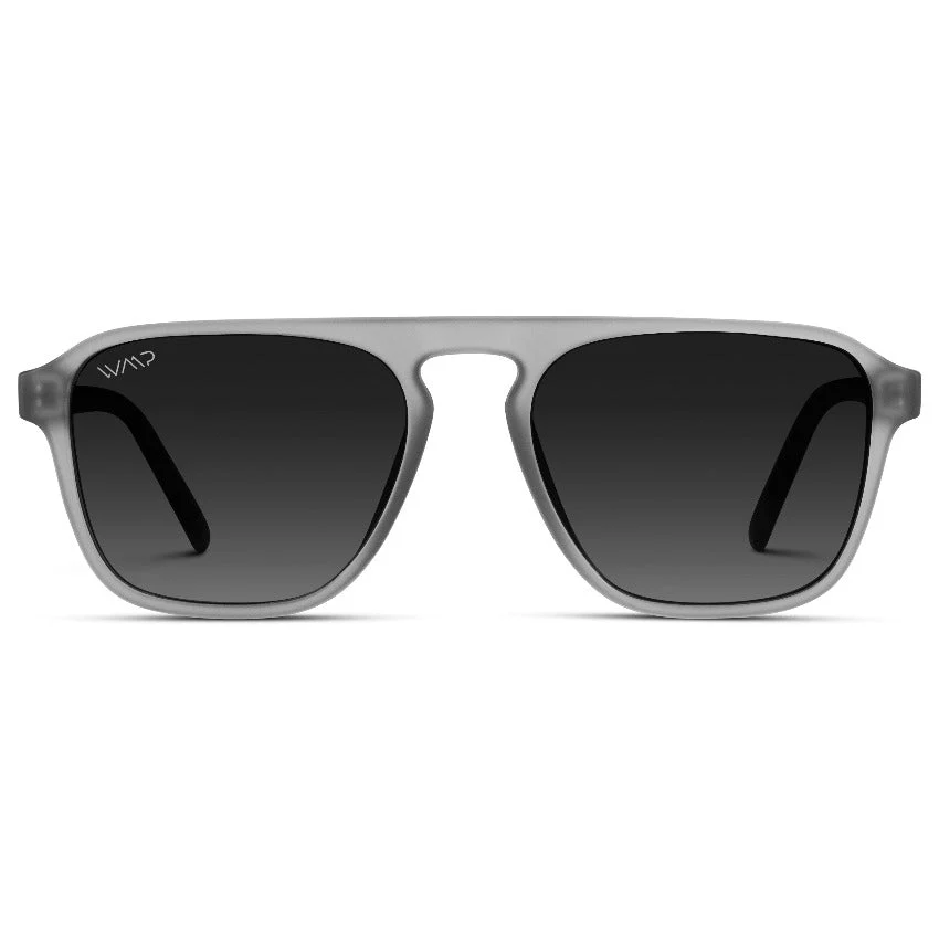WMP Square Aviator Polarized Sunglasses – Moonrock Grey Acetate