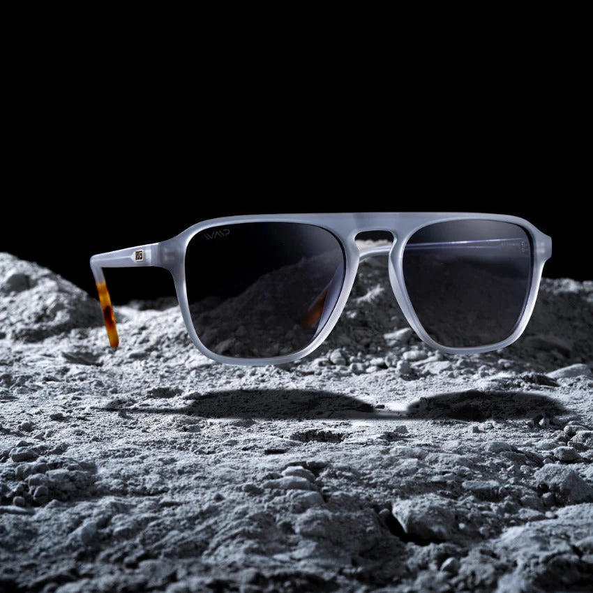 WMP Square Aviator Polarized Sunglasses – Moonrock Grey Acetate - Image 5