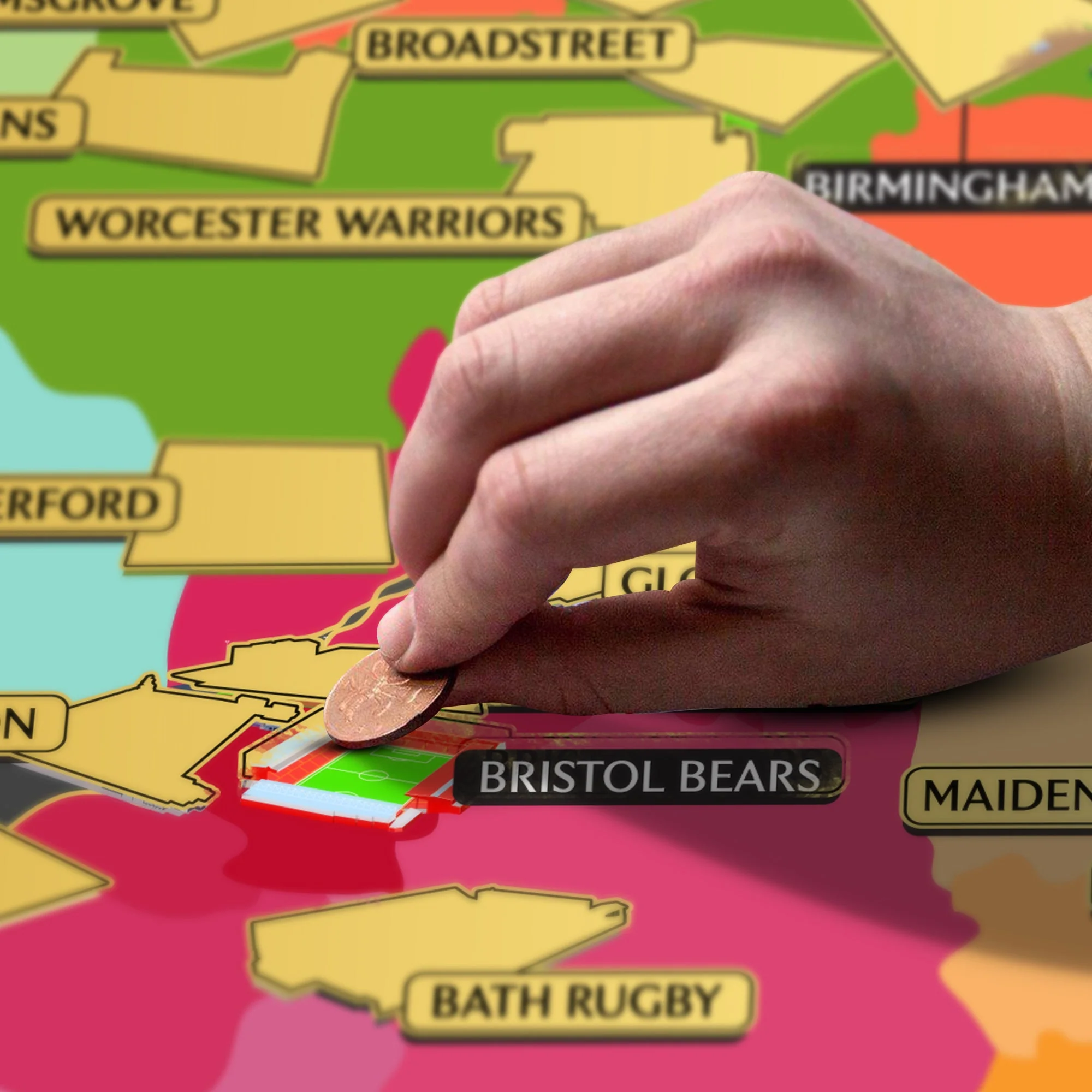 English Rugby Stadium Scratch-Off Map – A1, 100+ Teams - Image 3
