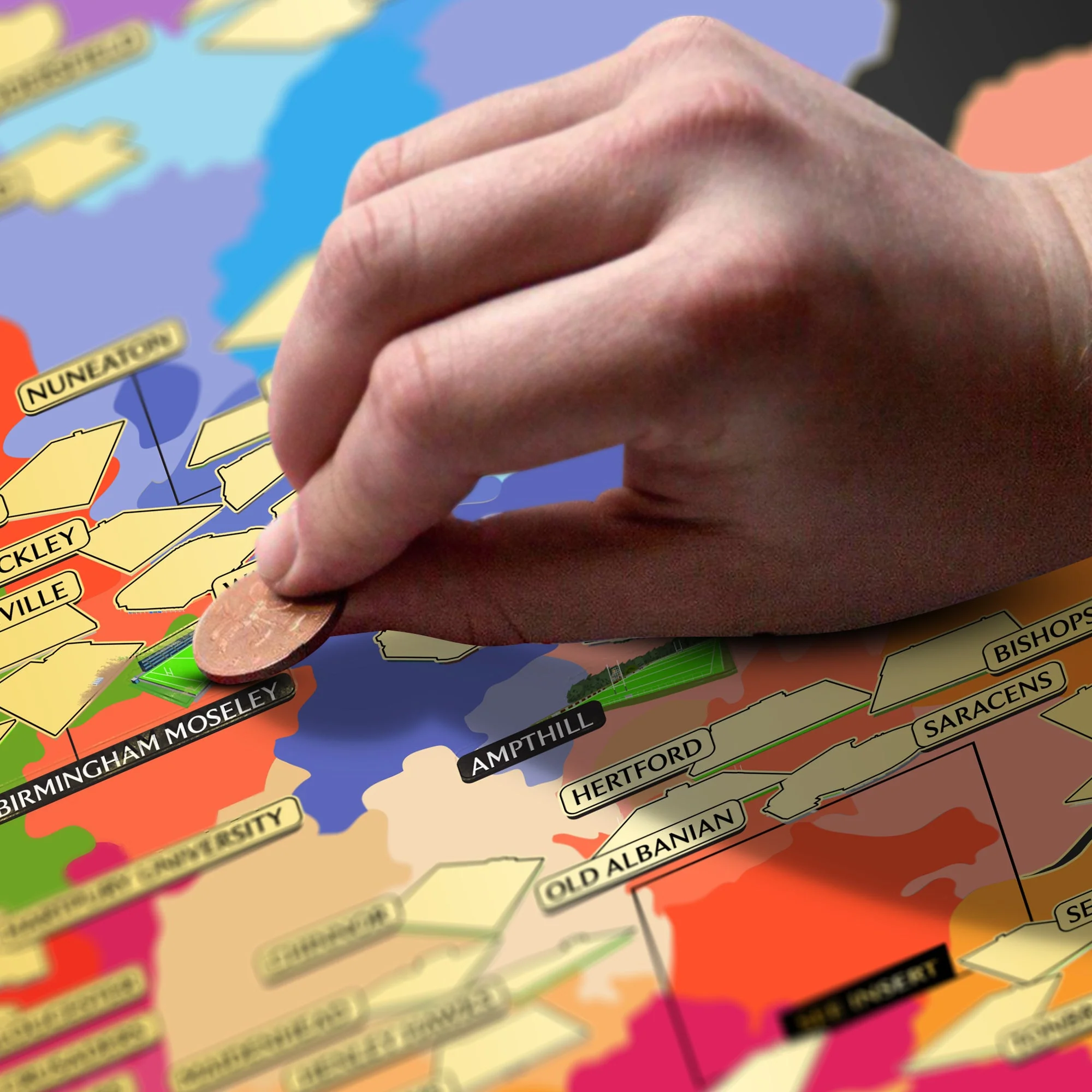 English Rugby Stadium Scratch-Off Map – A1, 100+ Teams - Image 4