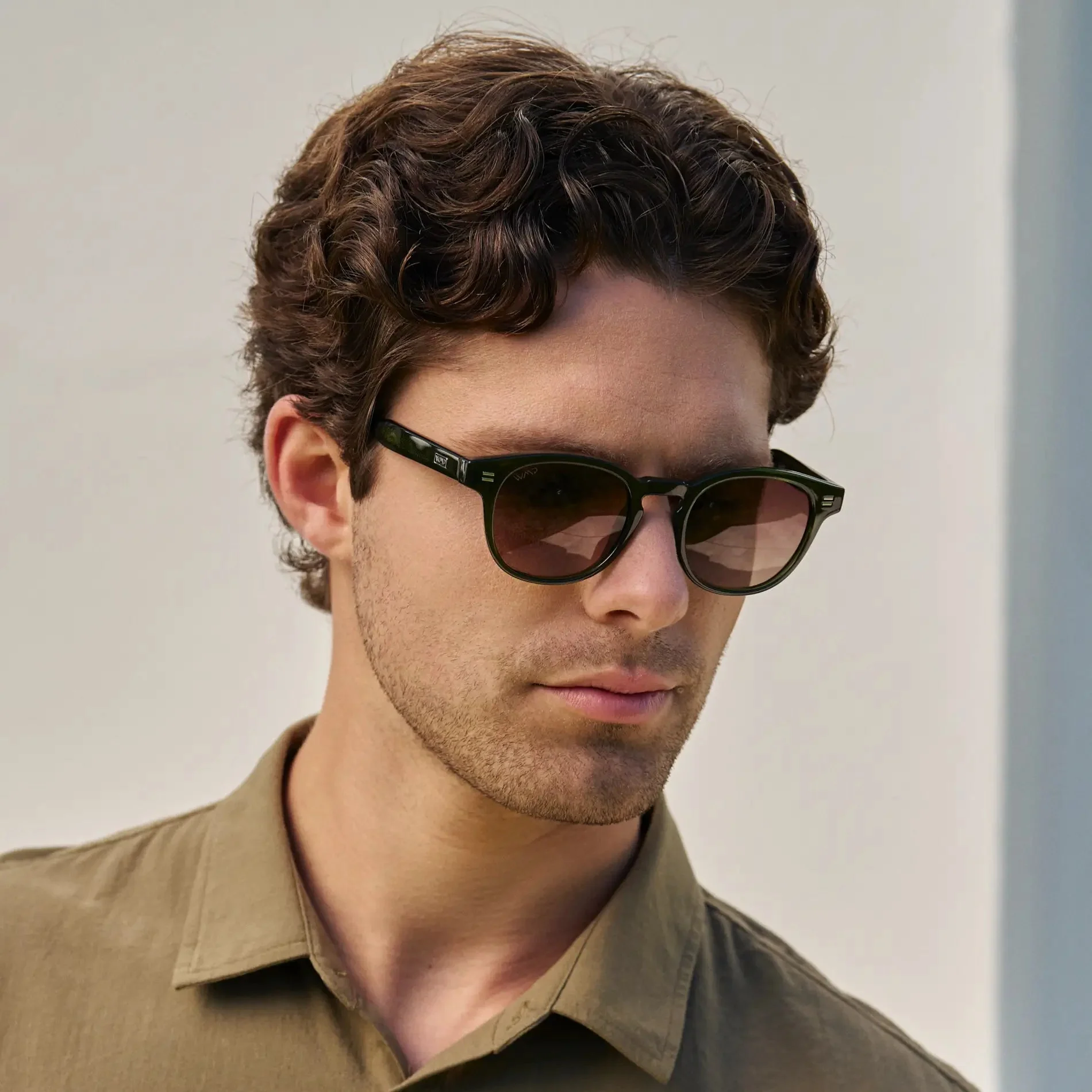 FELIX Mid-Century Polarised Unisex Sunglasses in Jade Green WMP Eyewear - Image 2