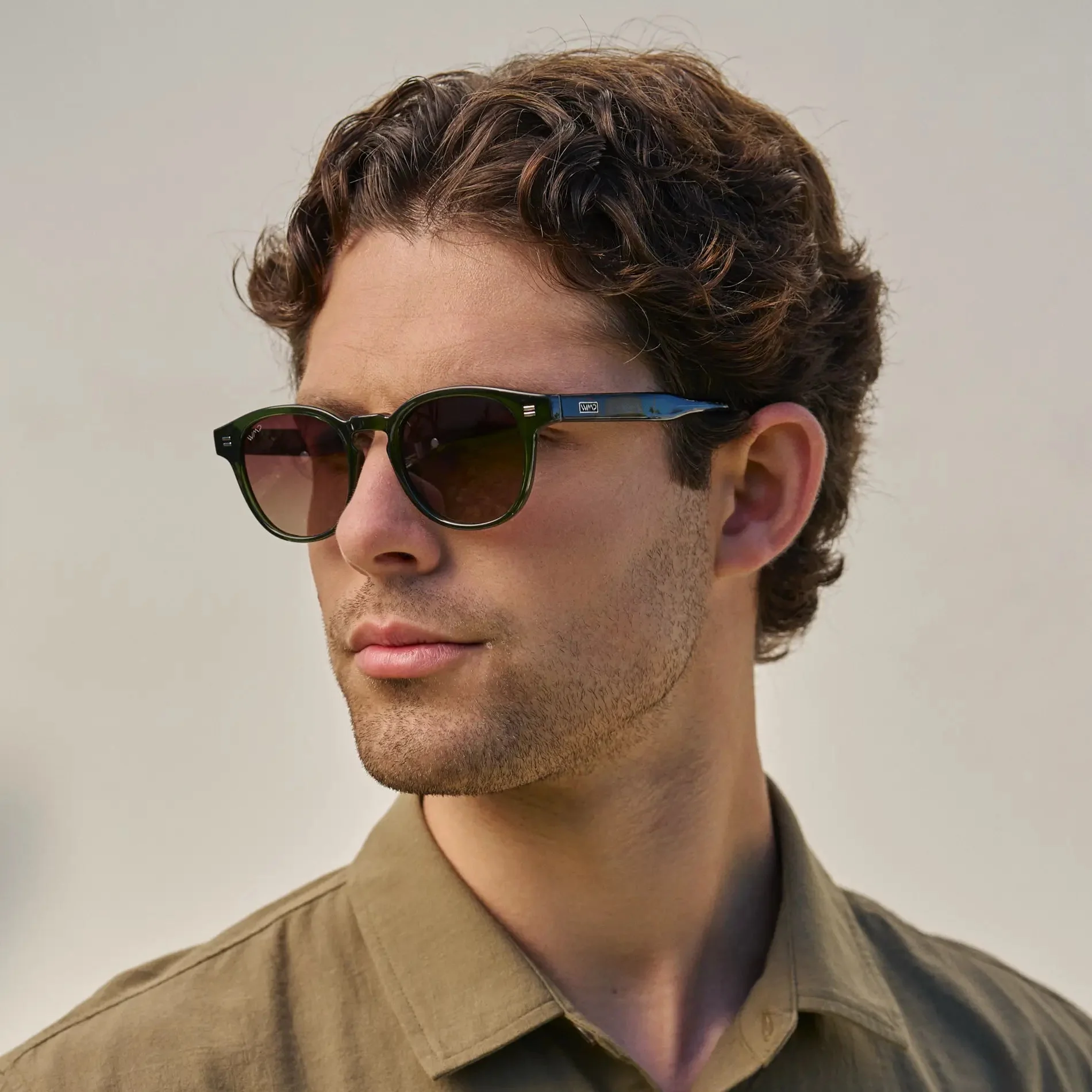 FELIX Mid-Century Polarised Unisex Sunglasses in Jade Green WMP Eyewear - Image 3