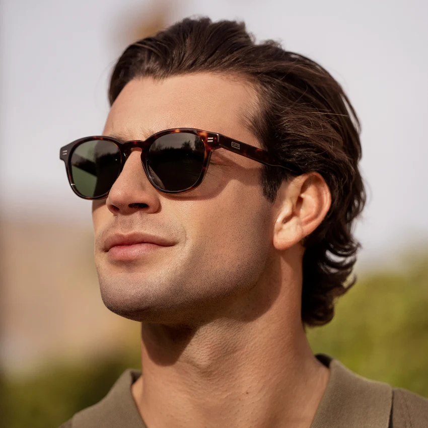 Amber Tortoise Polarized Sunglasses Unisex Mid-Century UVA/UVB WMP - Image 2