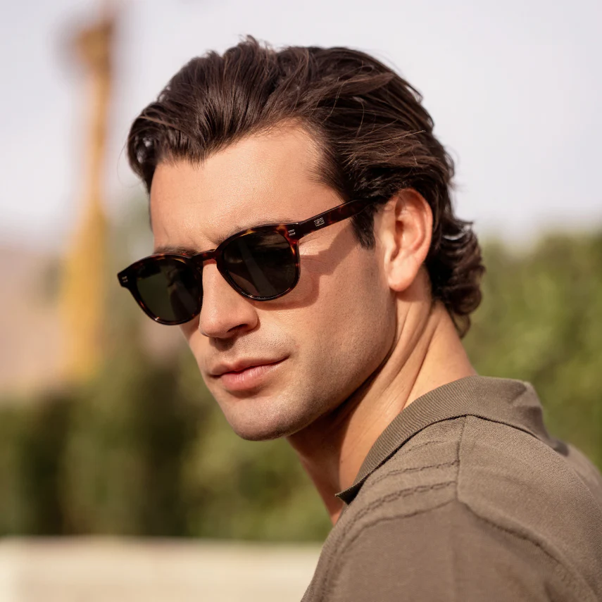 Amber Tortoise Polarized Sunglasses Unisex Mid-Century UVA/UVB WMP - Image 3