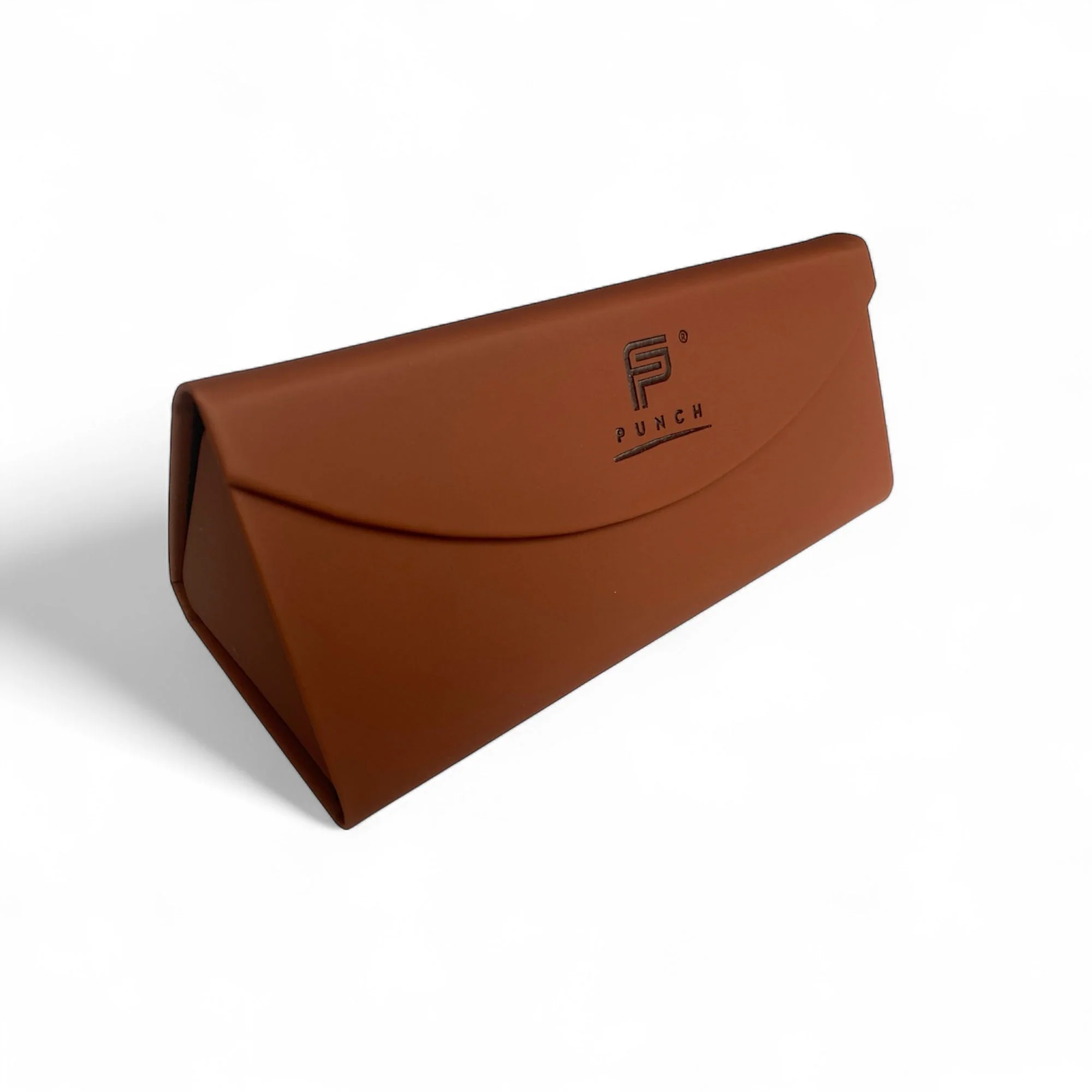 Foldable Brown Semi-Hard Sunglasses Case for Travel