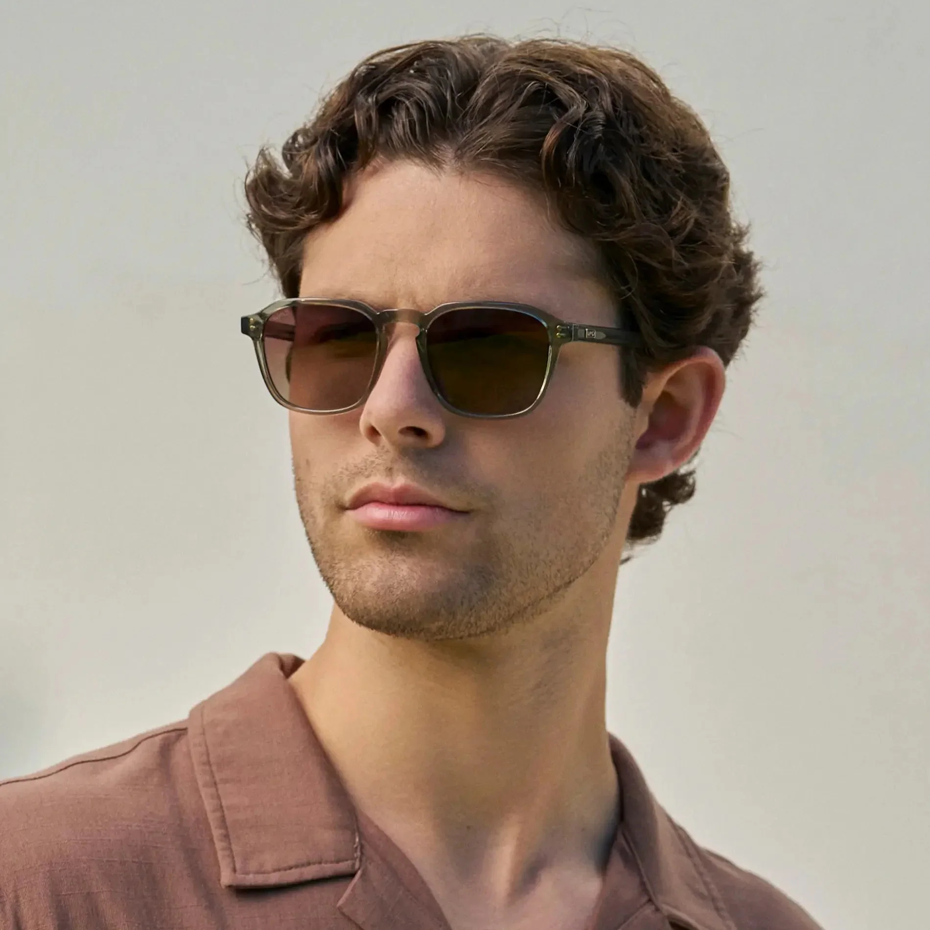 FRANCIS Men's Square Modern Retro Sunglasses in Sage Green l WMP Eyewear - Image 2