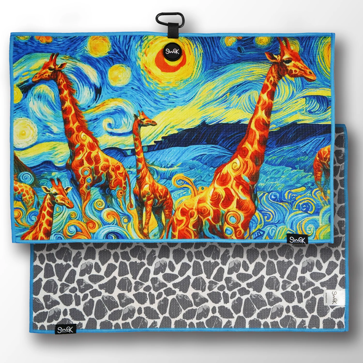 Magnetic Microfibre Golf Towel – Quick Dry, Giraffe Pattern