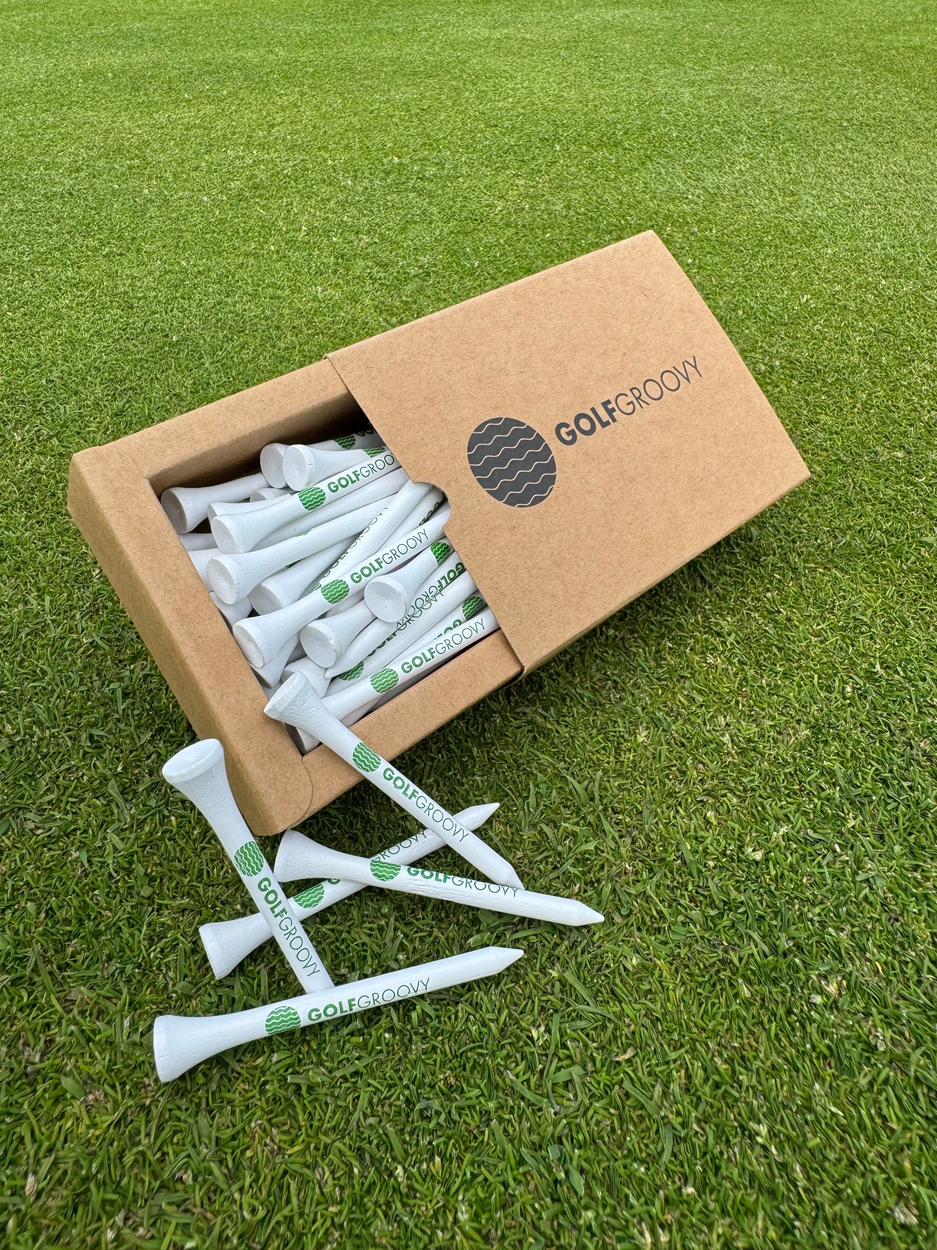 70mm White Bamboo Golf Tees | Eco Durable | 50-Pack - Image 3