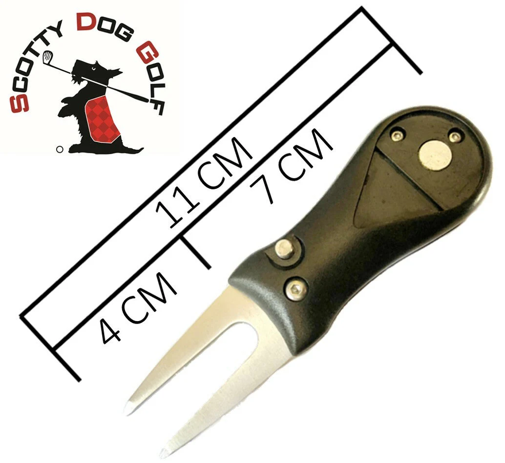 Golf Switchblade Divot Tool Set with Magnetic Hat Clip - Image 2