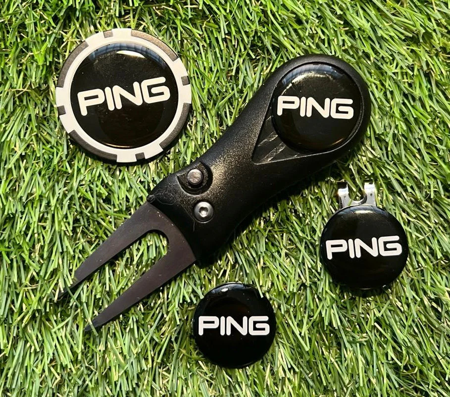 Switchblade Golf Divot Tool Set with Magnetic Hat Clip & 3 Markers