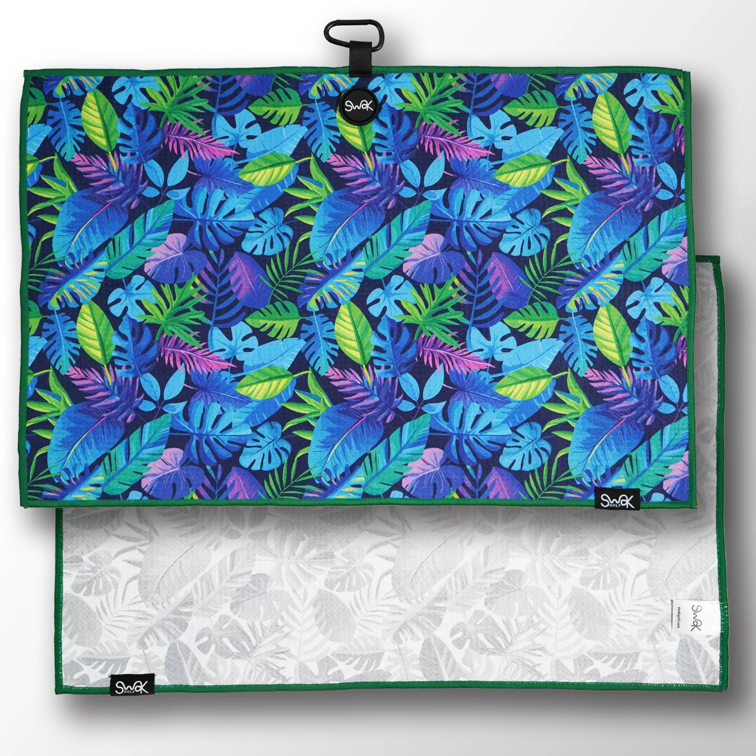 Green Leaves Magnetic Microfibre Golf Towel 40x60cm