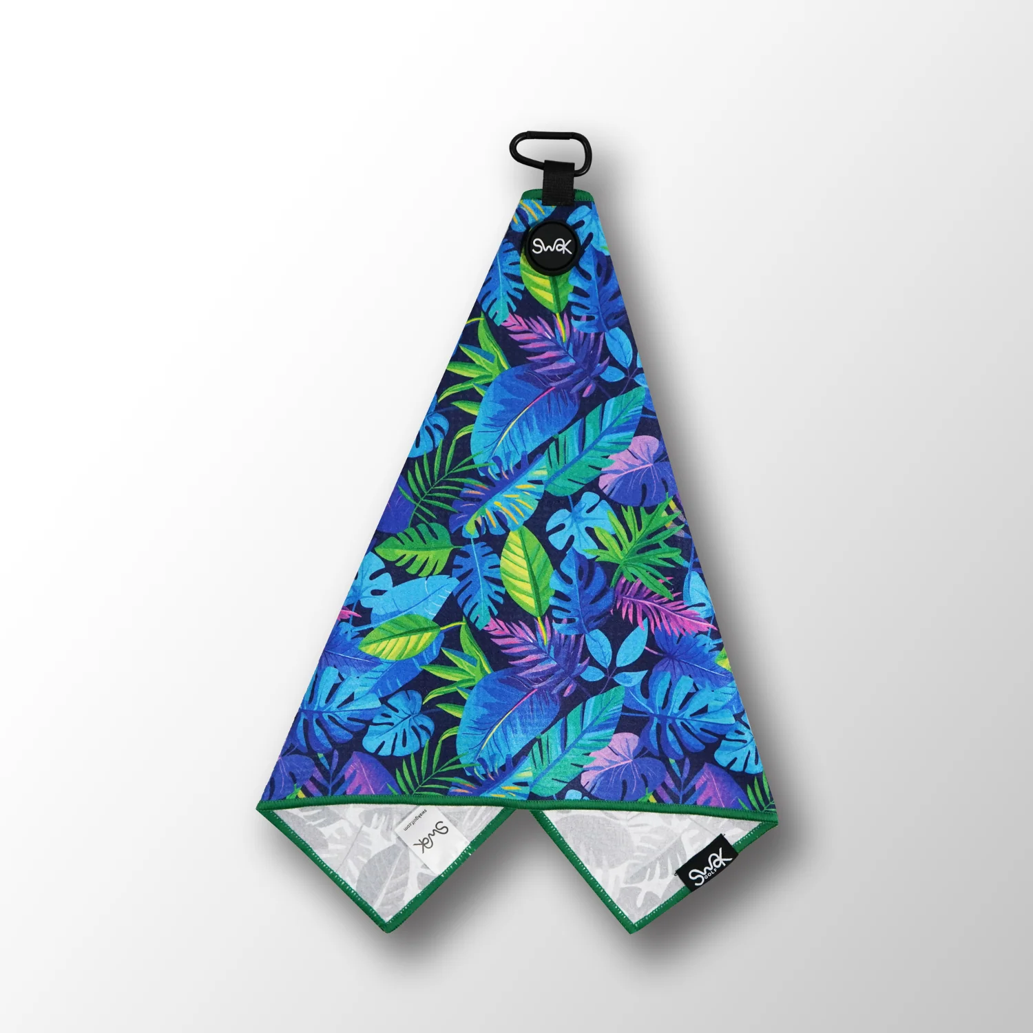 Green Leaves Magnetic Microfibre Golf Towel 40x60cm - Image 3
