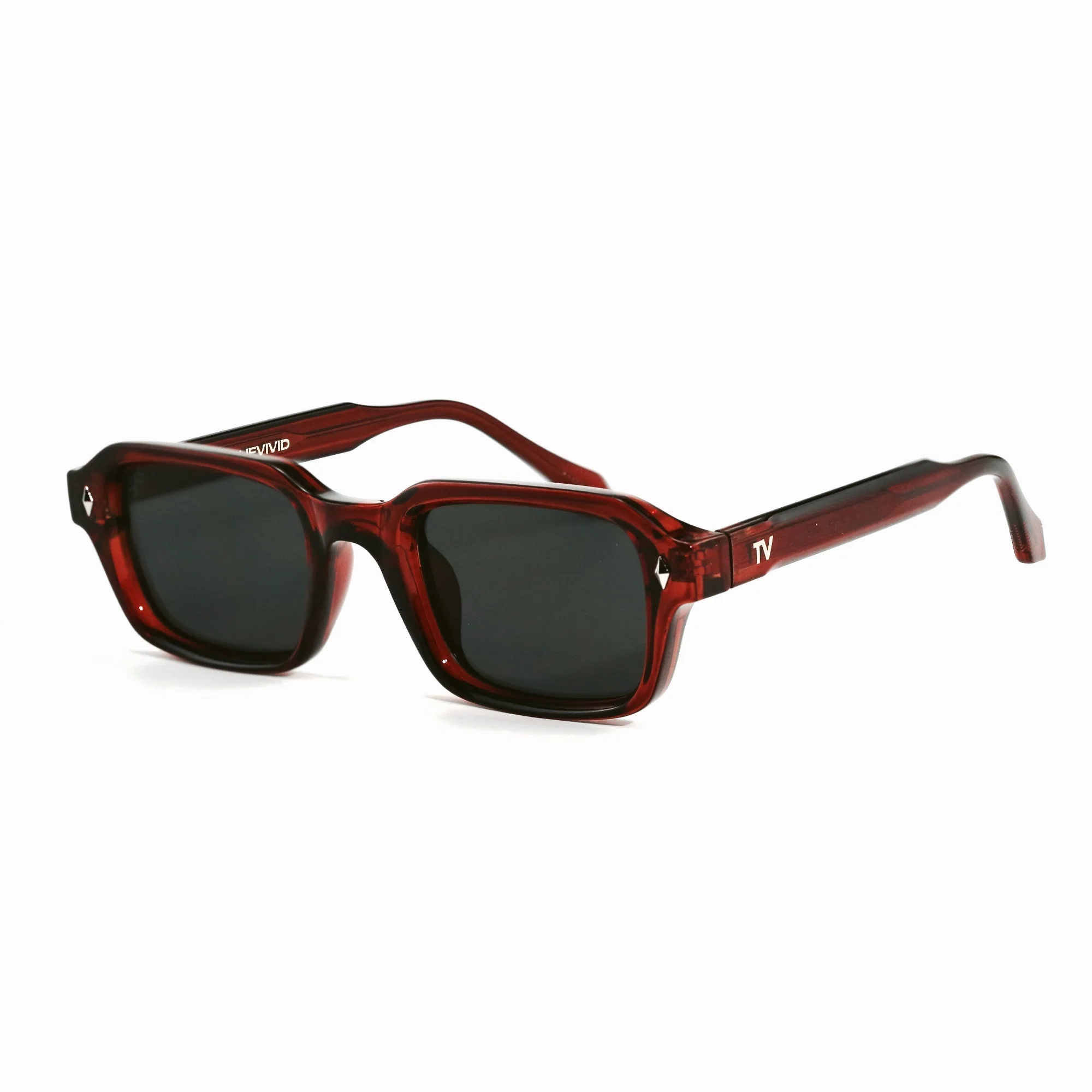 TrueVivid Rectangular Sunglasses Oxblood UV400 Unisex - Image 2
