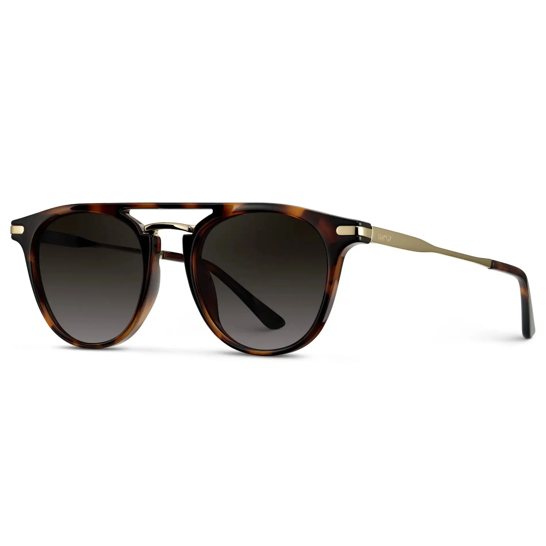 HAYES Men's Keyhole Round Sunglasses l Brown Tortoise / Gold - WMP Eyewear - Image 4