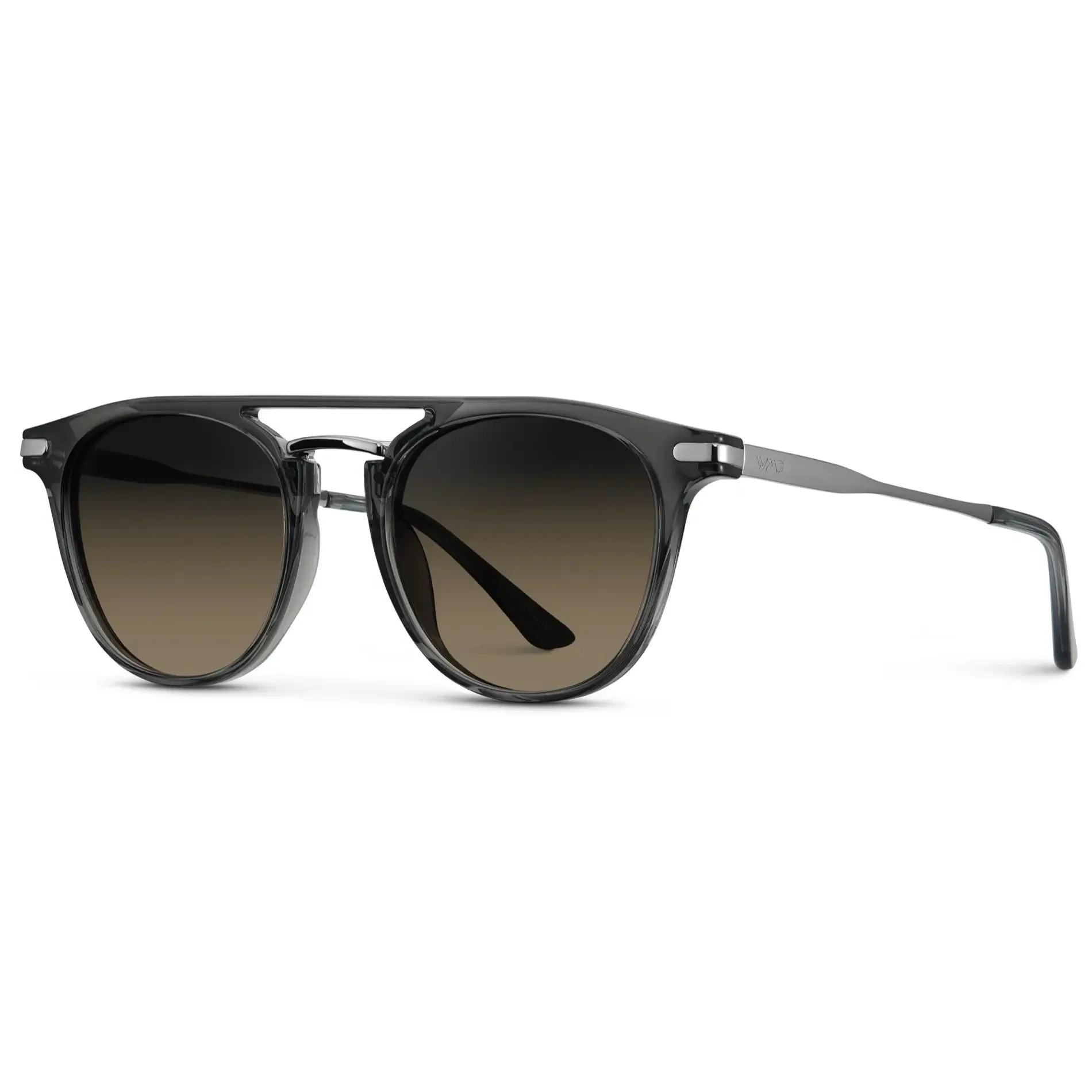 HAYES Men's Keyhole Round Sunglasses l Smoke Grey - WMP Eyewear - Image 4