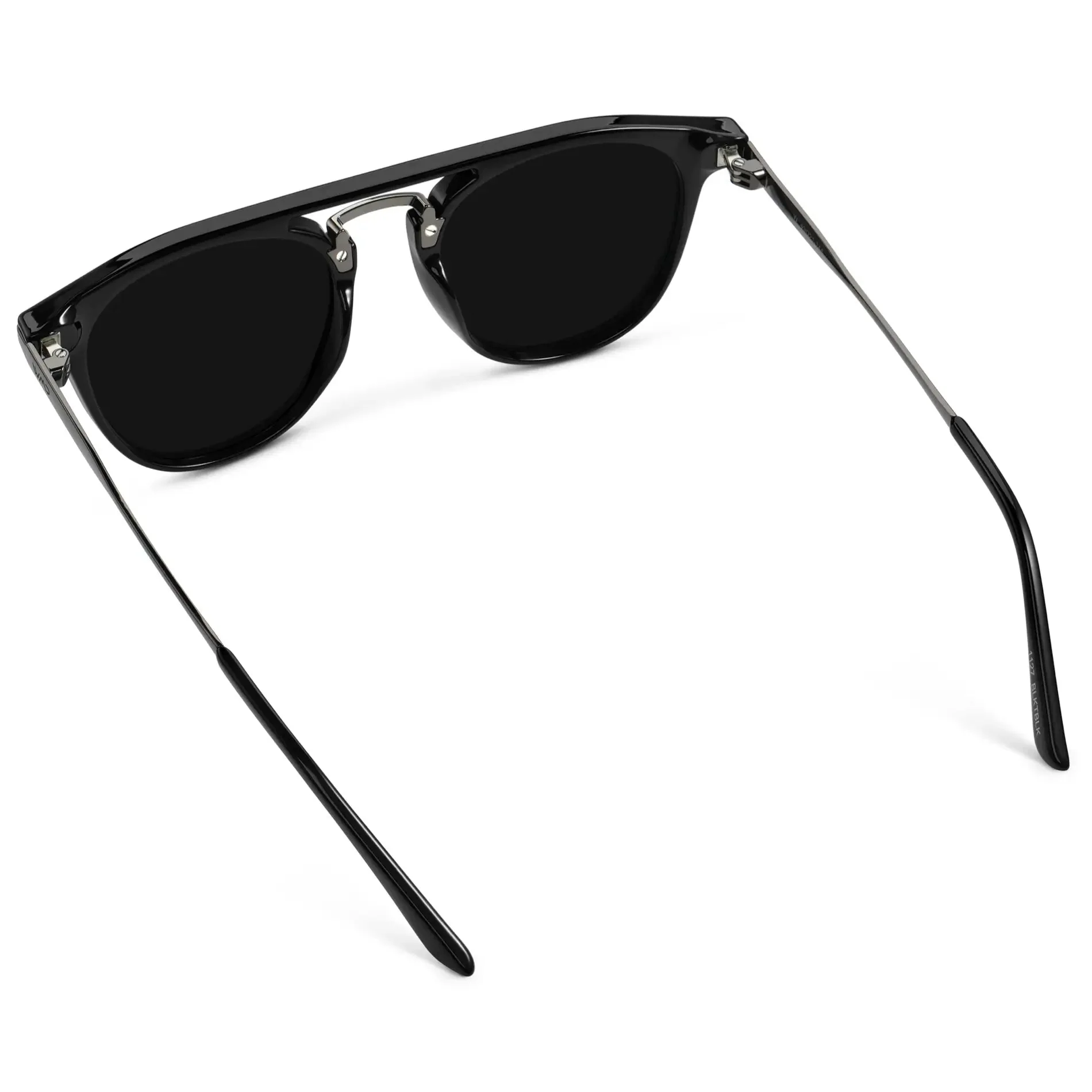 HAYES Men's Keyhole Round Sunglasses l Triple Black - WMP Eyewear - Image 4