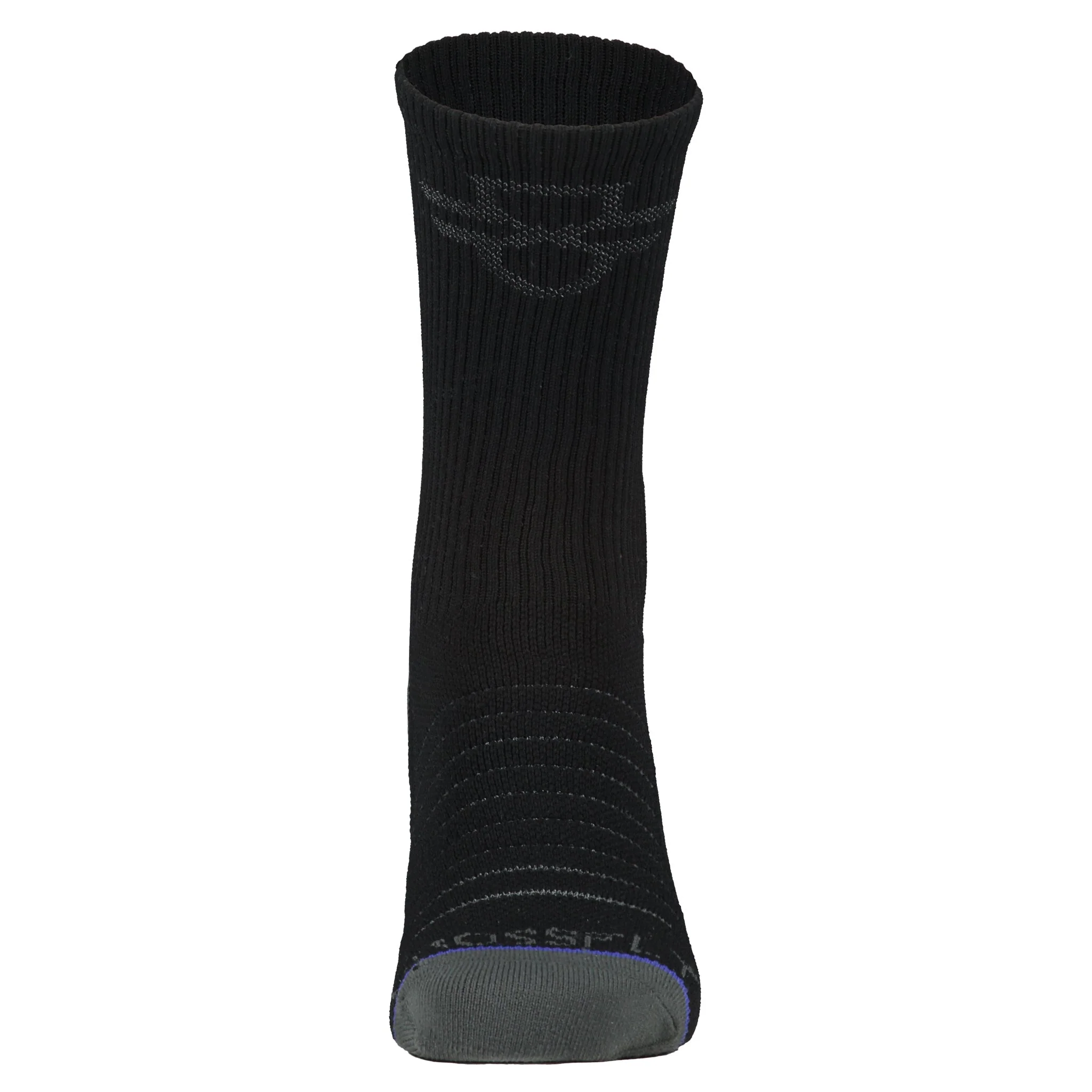 Men's 10 Inch Crew Socks with Arch Support, Black - Image 6
