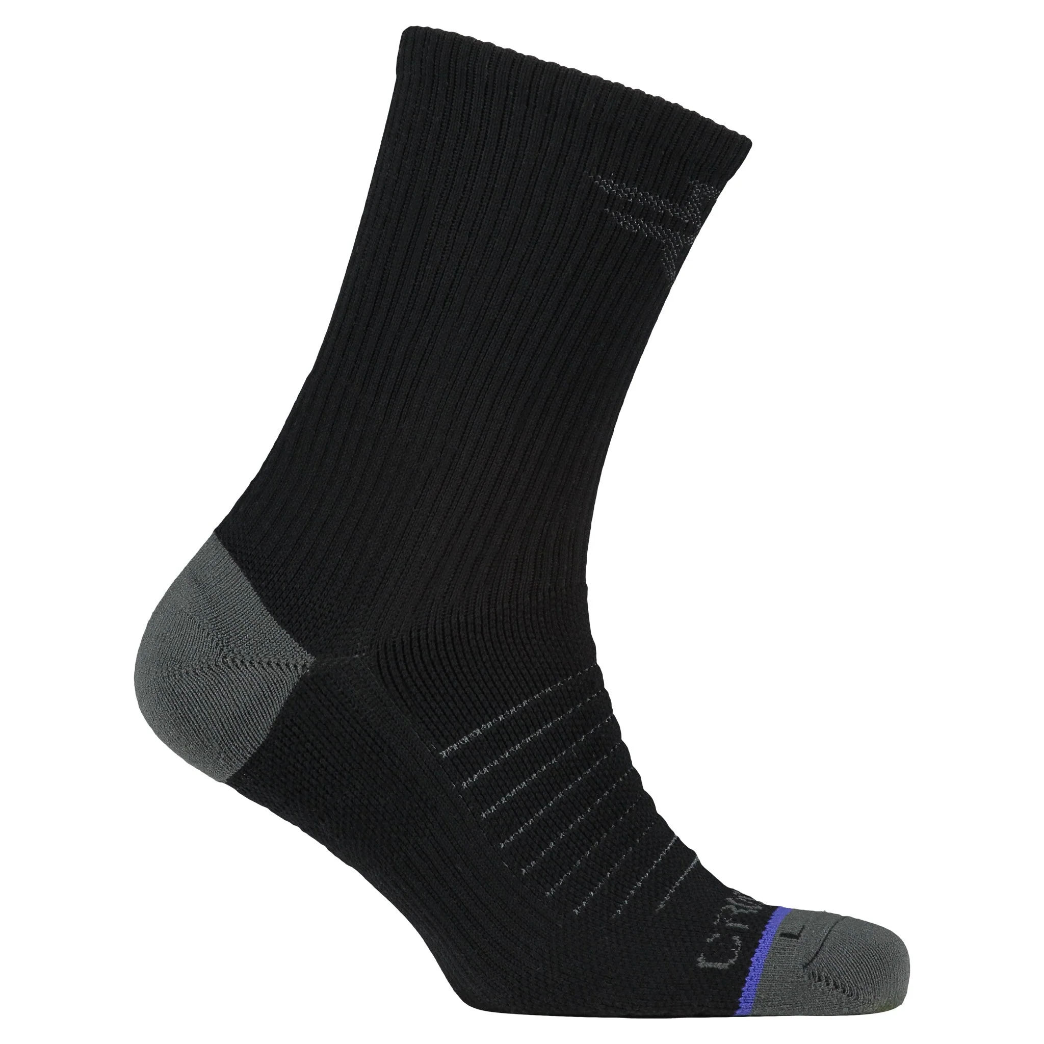 Men's 10 Inch Crew Socks with Arch Support, Black - Image 7