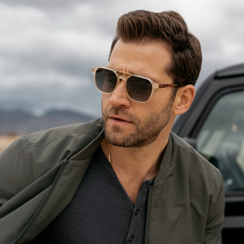 HUNTER Men's Double Bridge Aviator Sunglasses Tortoise Champagne by WMP Eyewear - Image 3