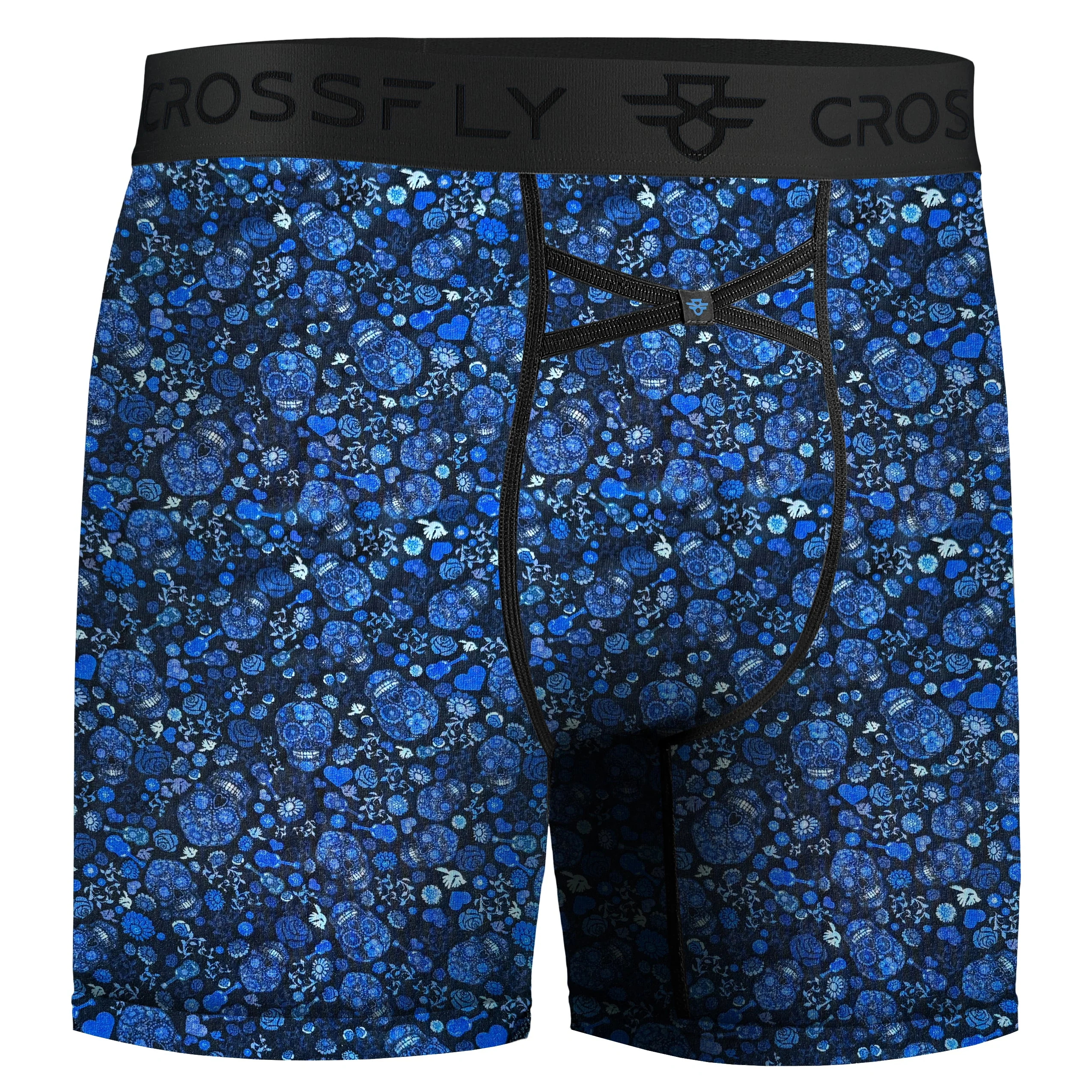 IKON Men's 6" Boxers - Skulls and Heart Blues