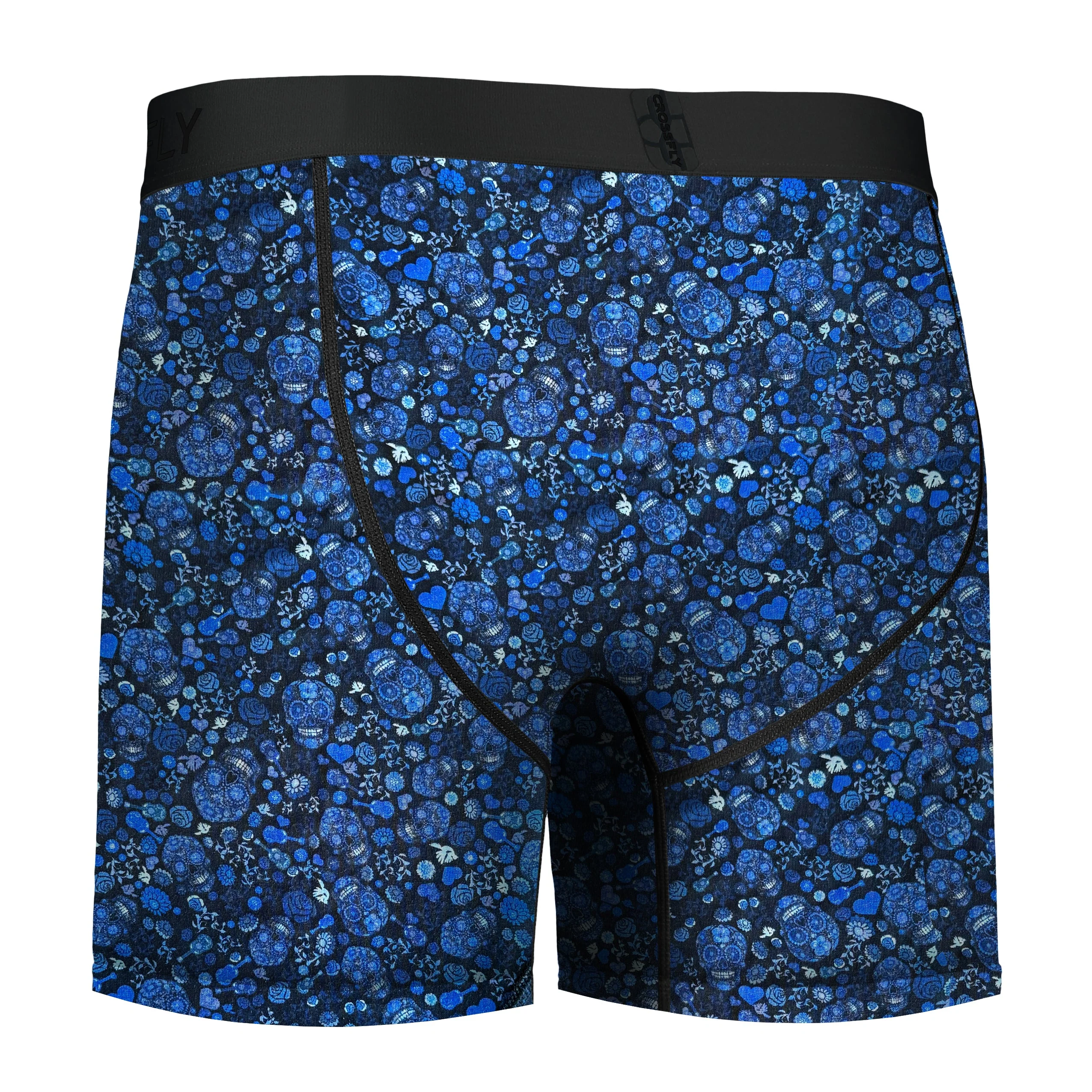IKON Men's 6" Boxers - Skulls and Heart Blues - Image 3