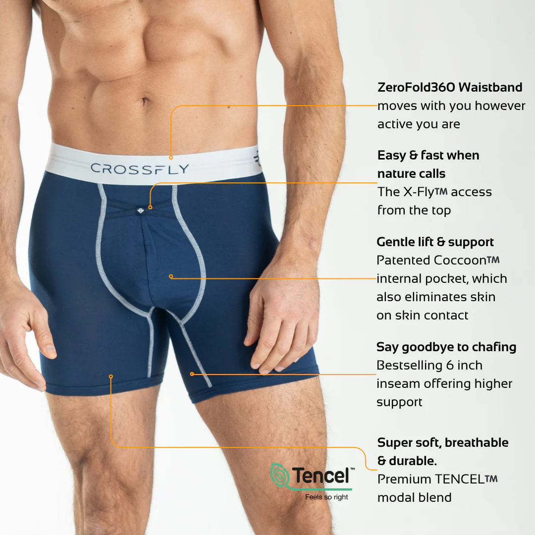 IKON X Men's 6" Boxers - Navy/White - Image 2