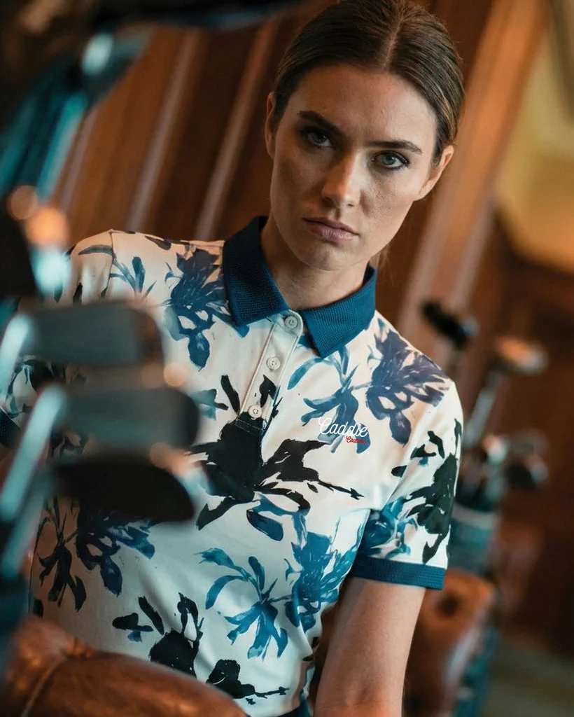 Women's Indigo Artistic Performance Golf Polo Shirt - Image 3