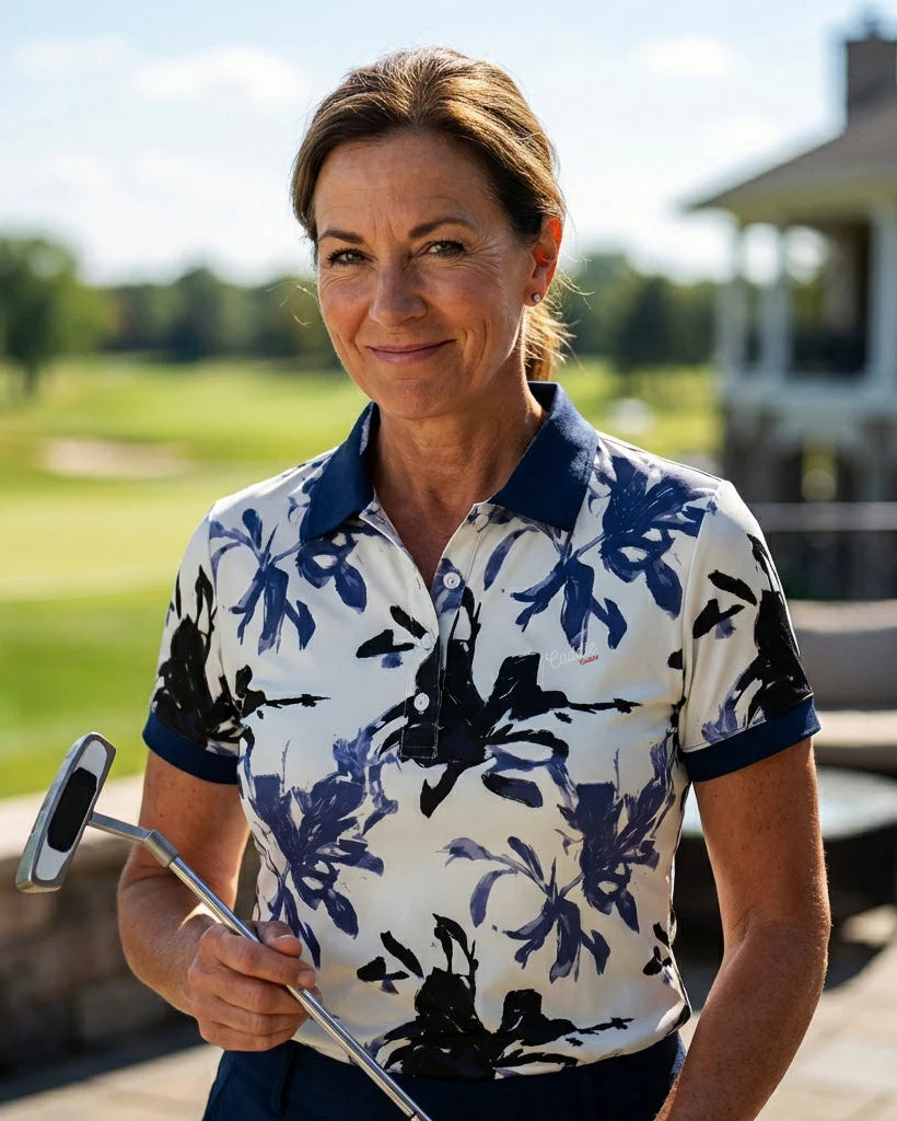 Women's Indigo Artistic Performance Golf Polo Shirt - Image 6