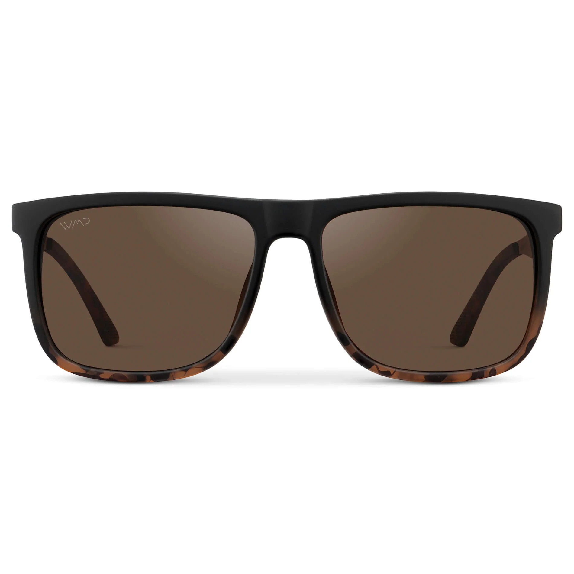 JACOB Rectangular Polarized Matte Black Tortoise Sunglasses by WMP Eyewear