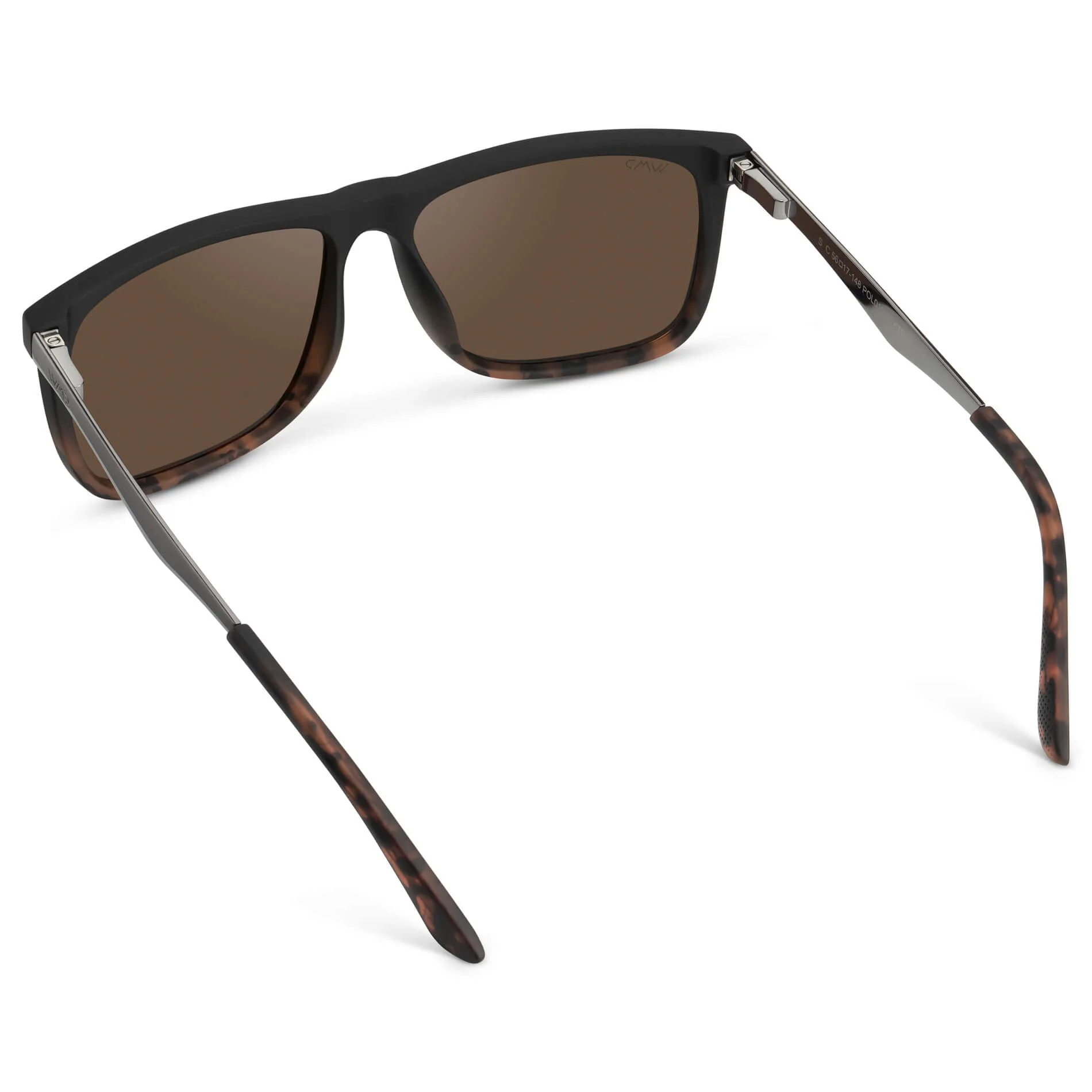 JACOB Rectangular Polarized Matte Black Tortoise Sunglasses by WMP Eyewear - Image 5