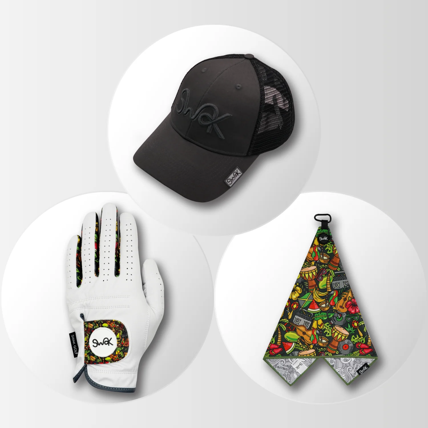 Jamaican Hat, Gloves & Towel Gift Bundle for Music Lovers