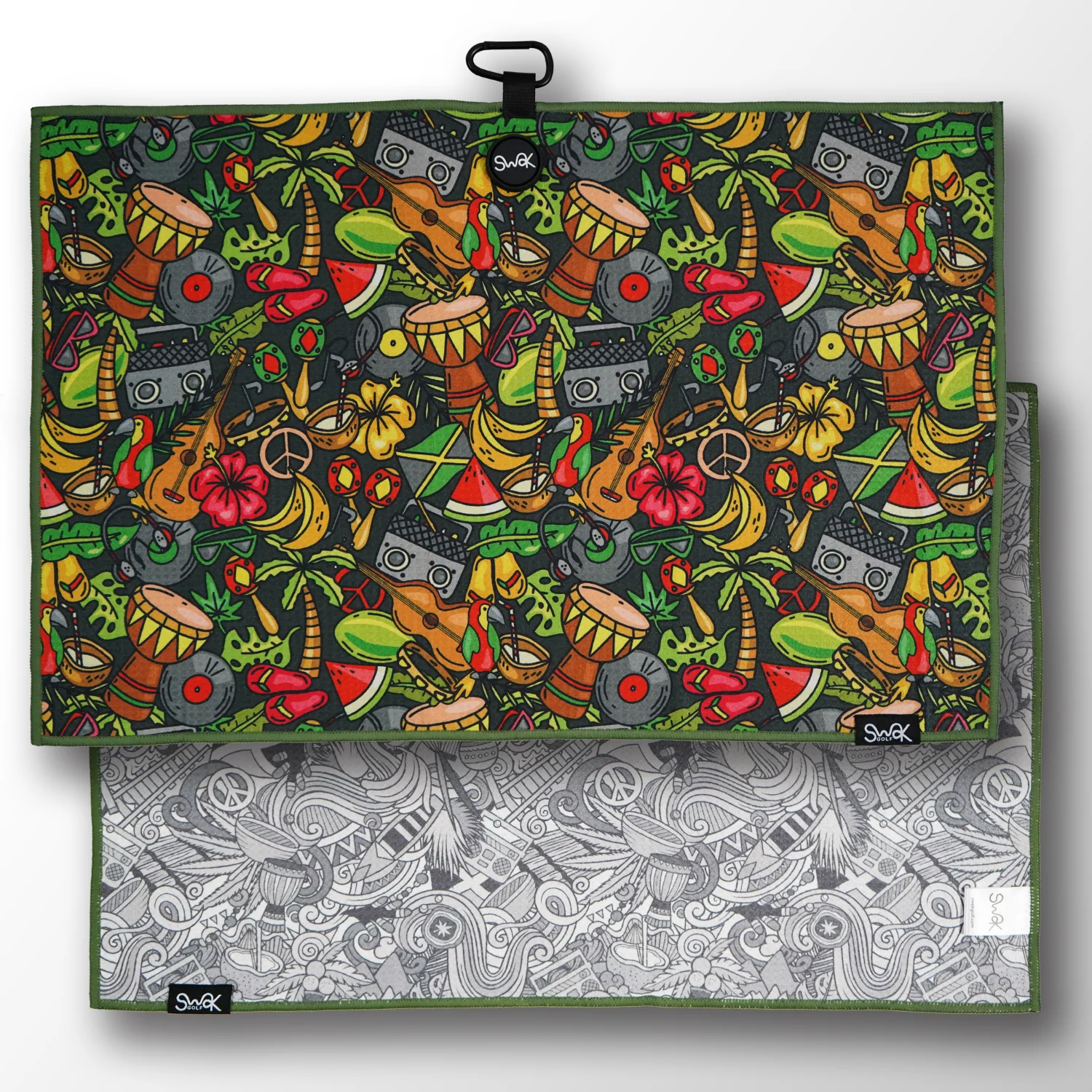 Jamaica Golf Towel Magnet Microfibre Waffle 40x60cm