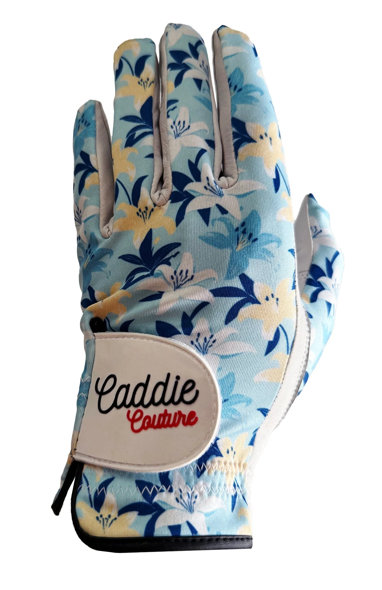 Cabretta Leather Floral Golf Glove Light Blue - Image 5