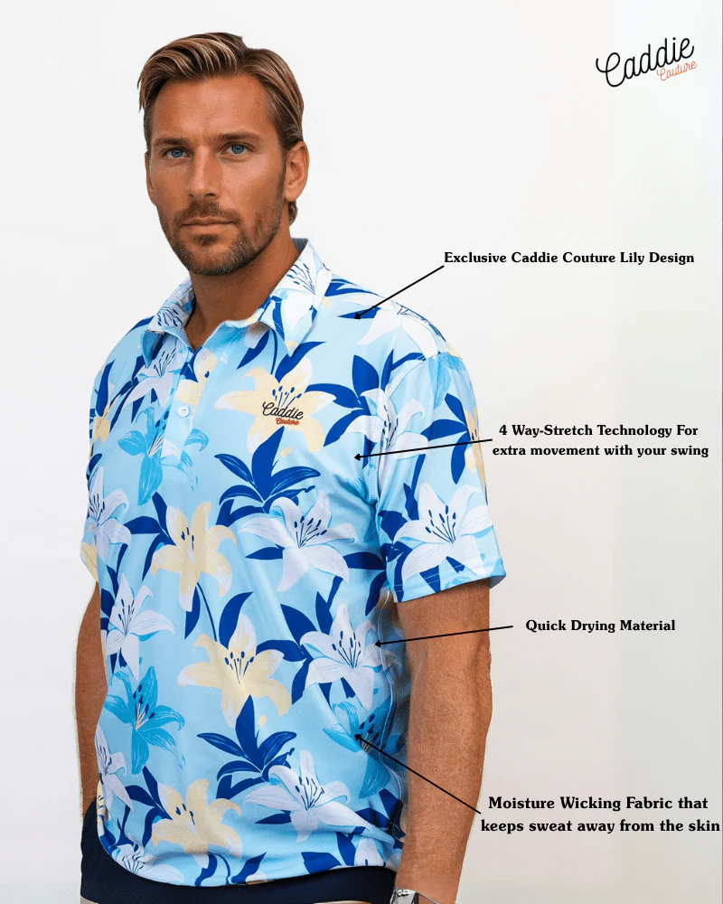 Men’s Floral Golf Polo – 4-Way Stretch, Moisture-Wicking, Slim Fit - Image 11