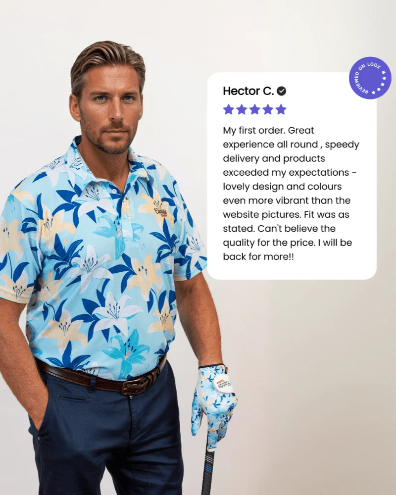 Men’s Floral Golf Polo – 4-Way Stretch, Moisture-Wicking, Slim Fit - Image 8
