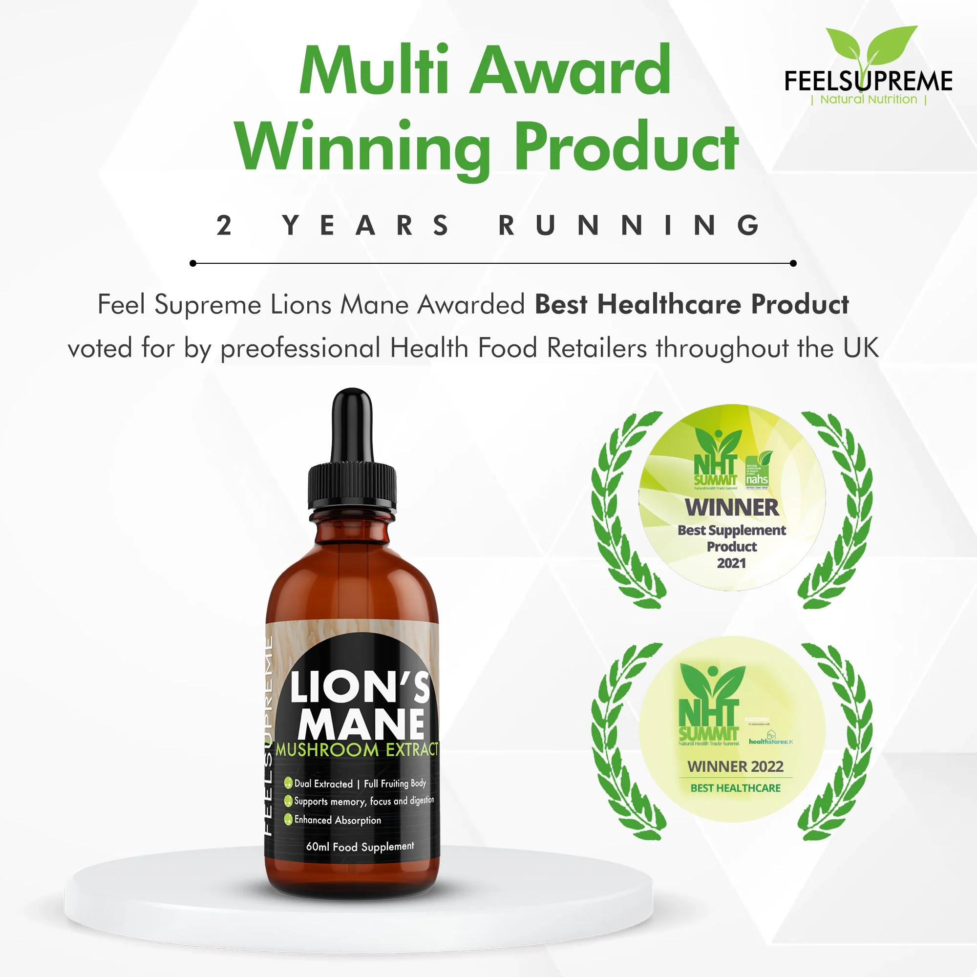 Lion's Mane Dual-Extract Liquid 60ml | Fruiting Body Nootropic - Image 4