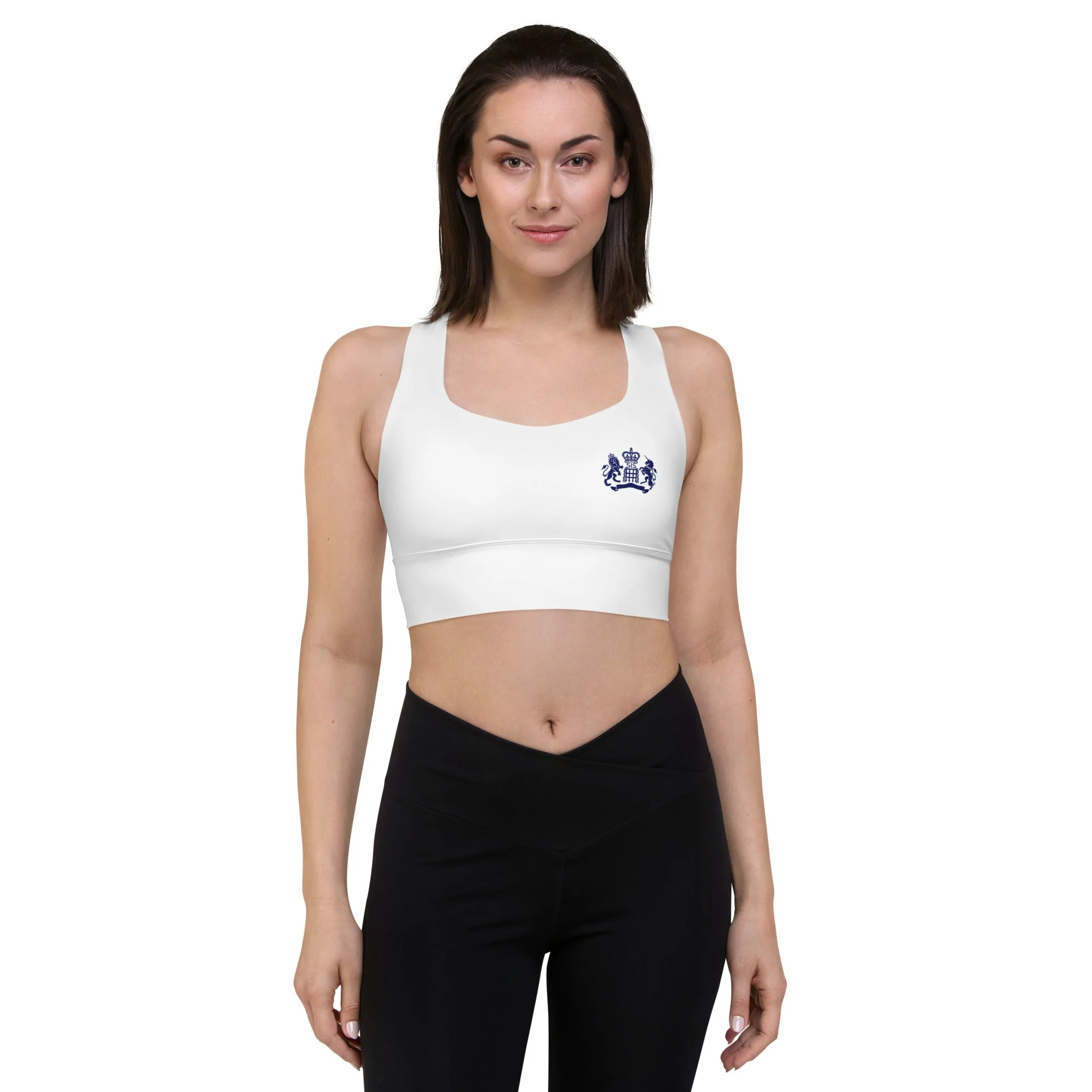 Longline White Sports Bra - Image 10