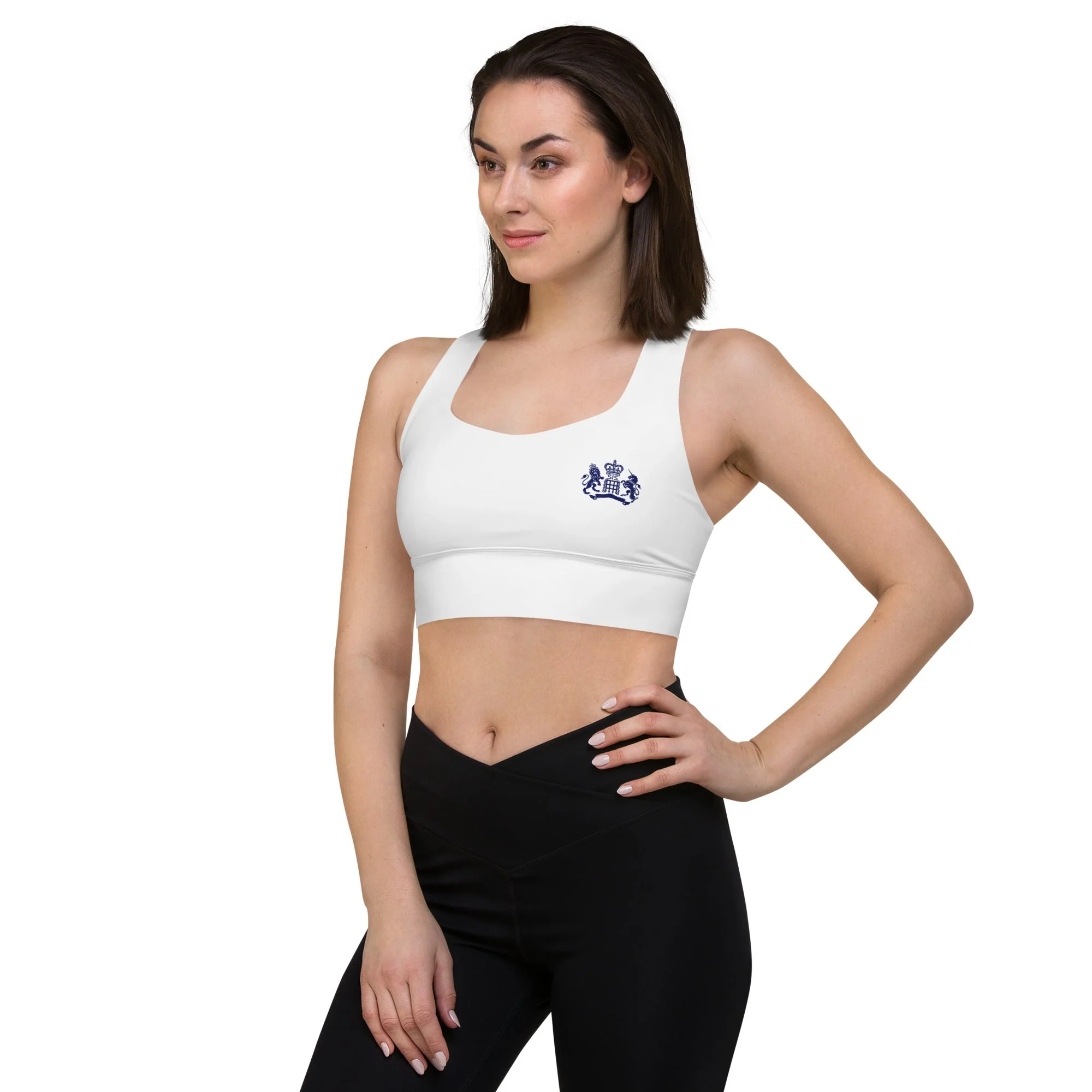Longline White Sports Bra - Image 11