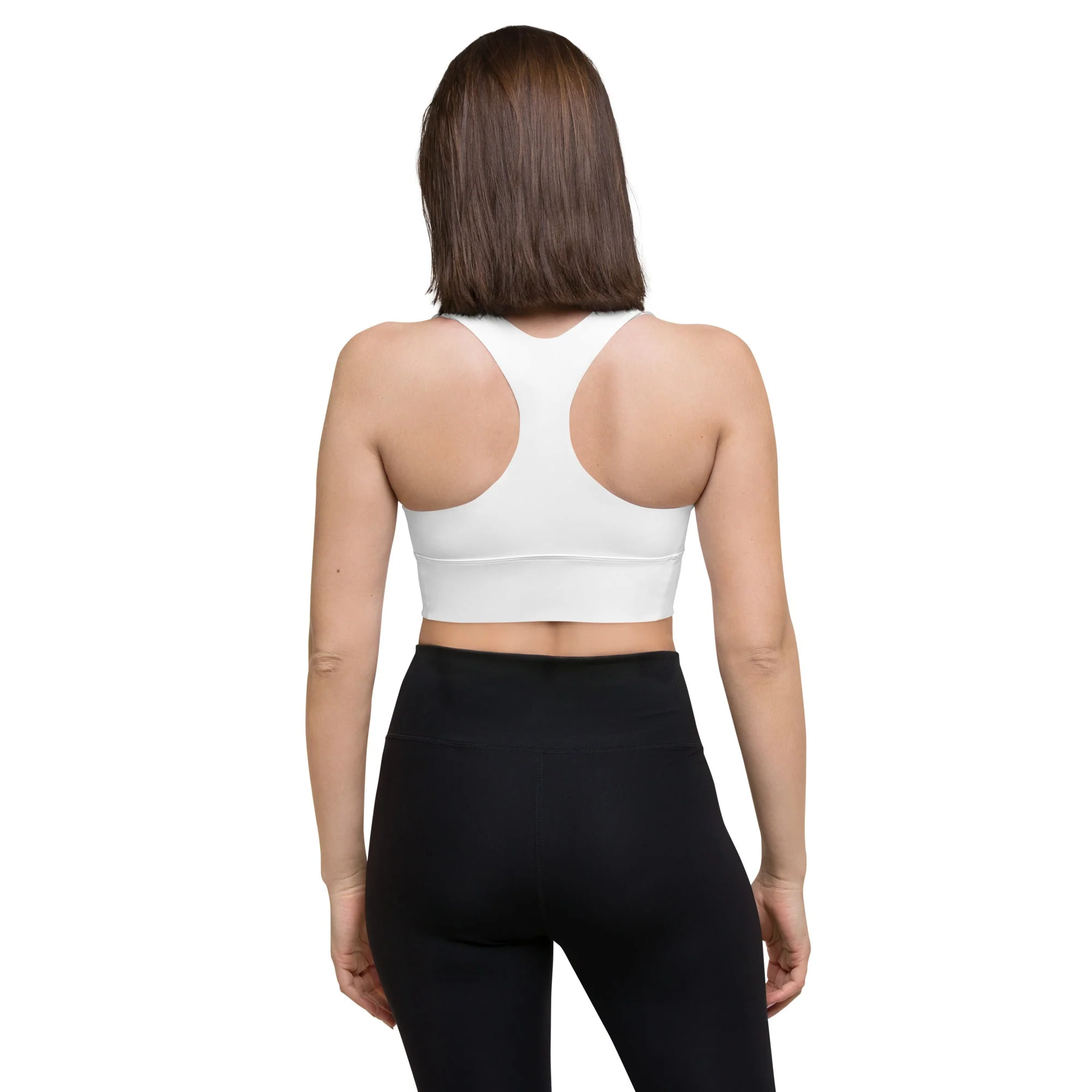 Longline White Sports Bra - Image 8