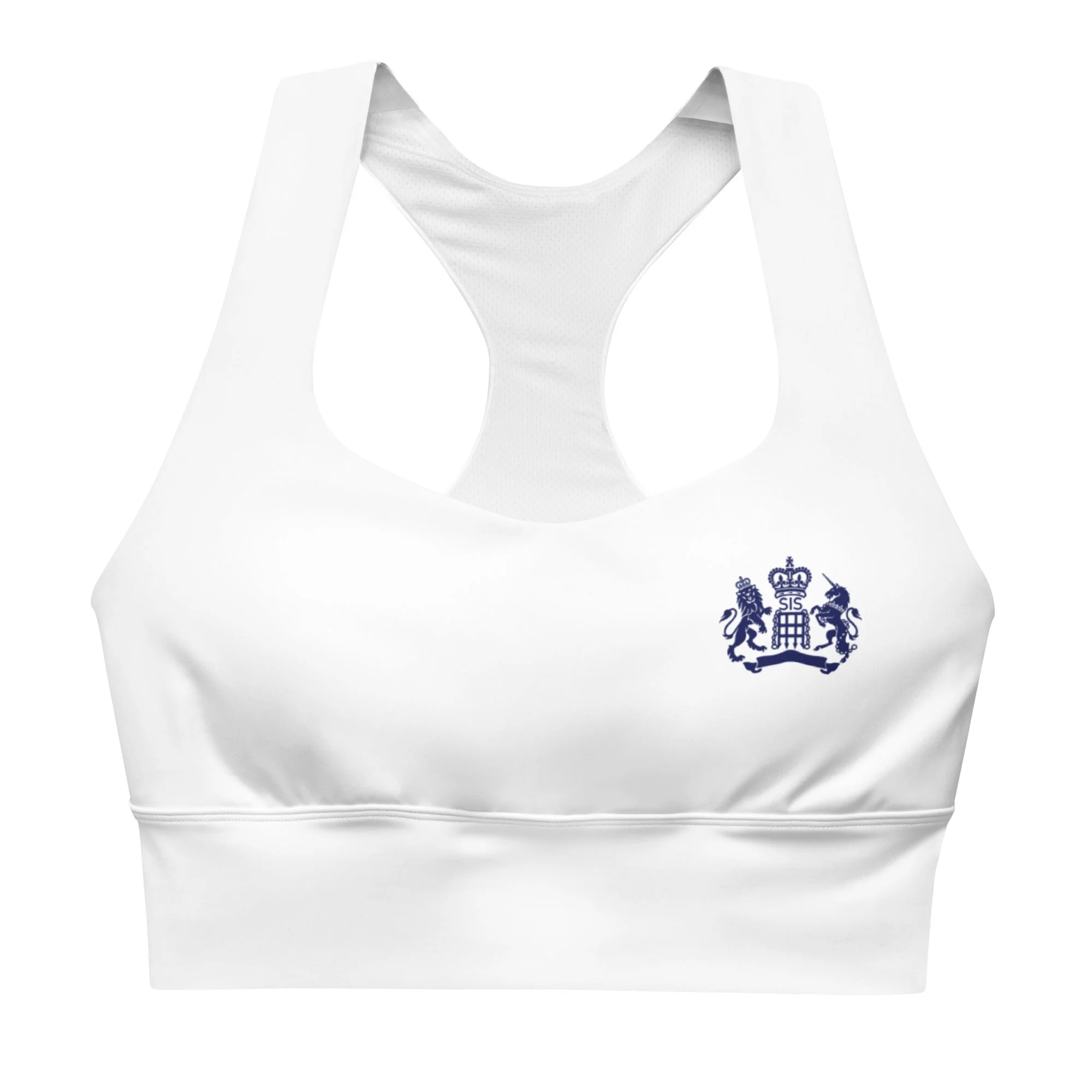 Longline White Sports Bra - Image 9