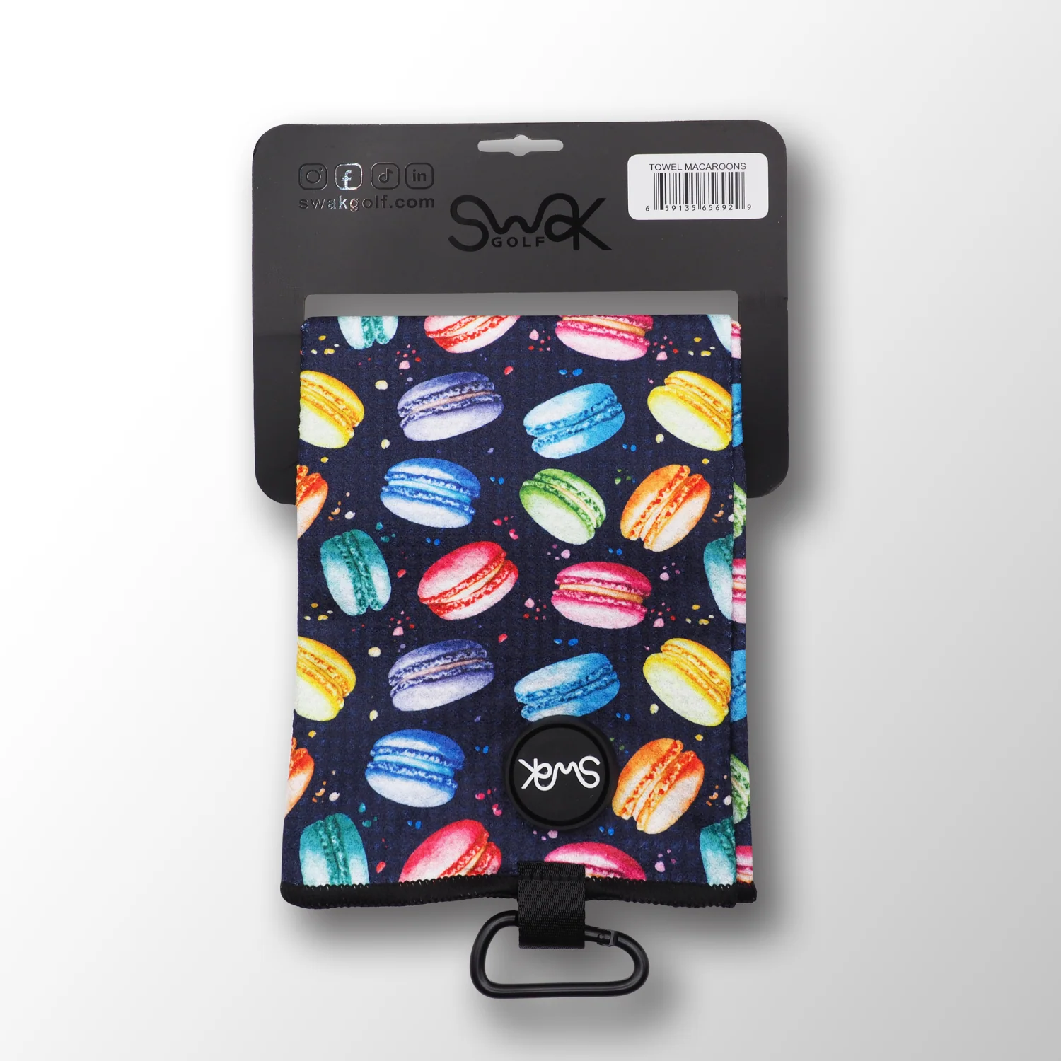 Macaroons Magnetic Microfibre Golf Towel, Quick-Dry, 40x60cm - Image 8