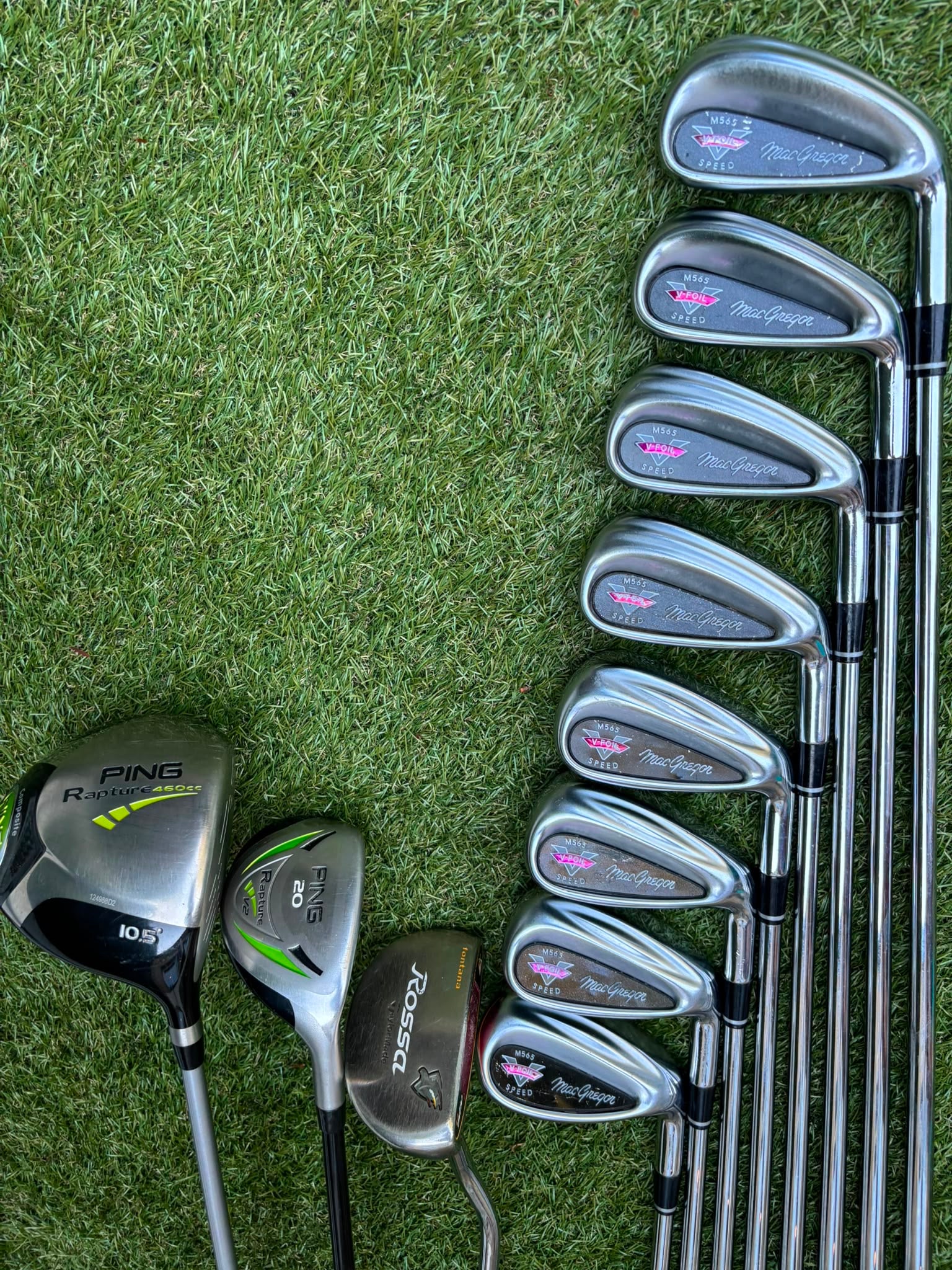 MacGregor V-Foil M565 Irons, Ping Driver, Ping Hybrid, TaylorMade Putter & Premium OUUL Camouflage Stand Bag - Image 11
