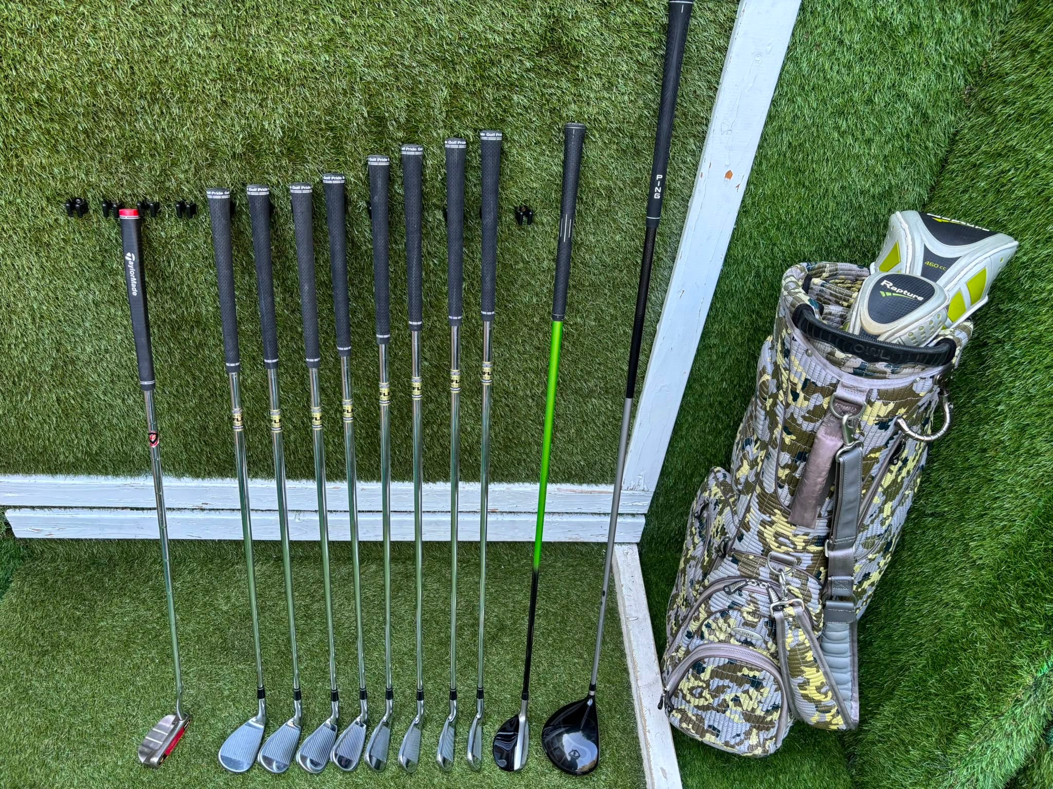MacGregor V-Foil M565 Irons, Ping Driver, Ping Hybrid, TaylorMade Putter & Premium OUUL Camouflage Stand Bag - Image 25