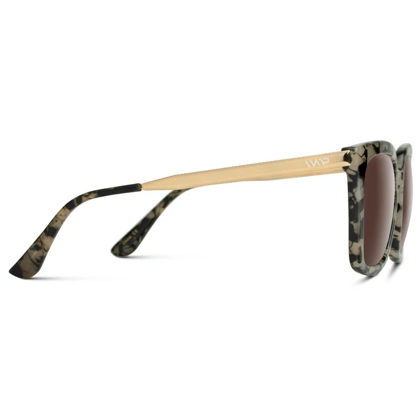 WMP Oversized Beige Tortoise Polarized Sunglasses, Metal Accents - Image 6