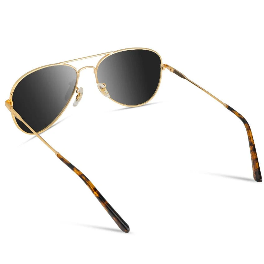 MAXWELL Polarized Aviator Sunglasses Gold Frame Unisex by WMP Eyewear - Image 4