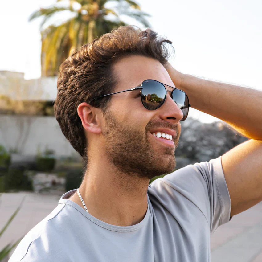 MAXWELL Polarized Full Black Aviator Sunglasses by WMP Eyewear - Image 2