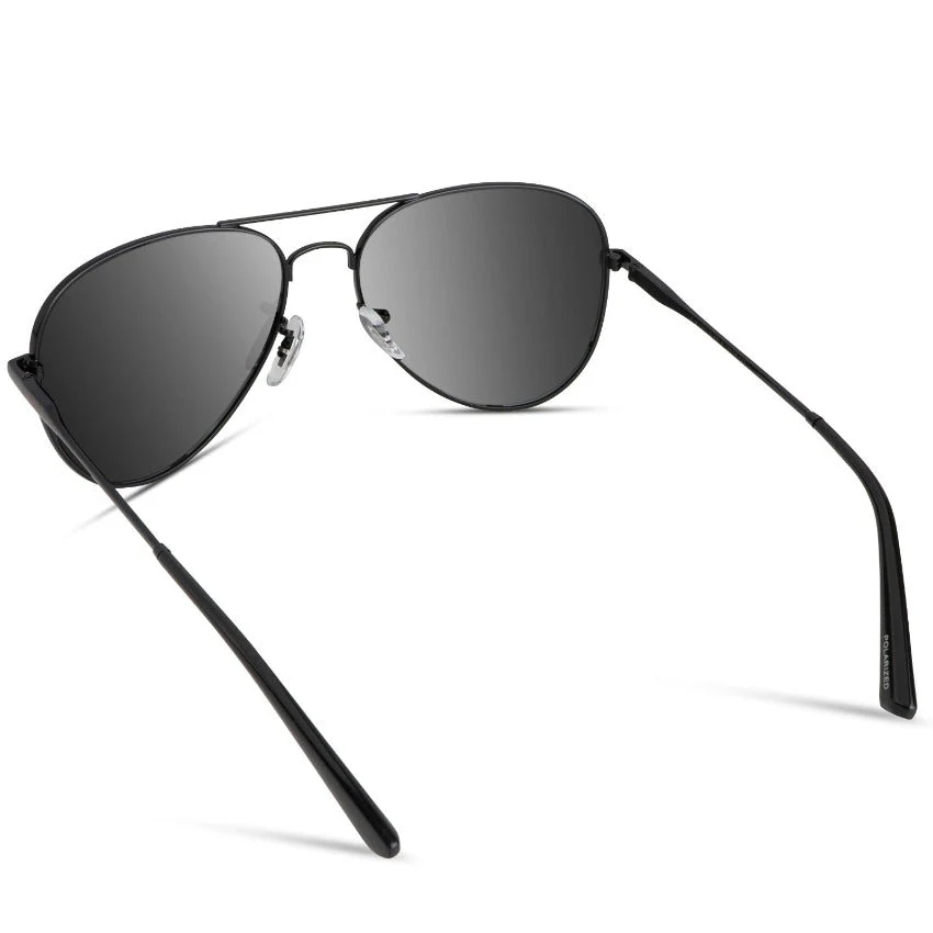 MAXWELL Polarized Full Black Aviator Sunglasses by WMP Eyewear - Image 5