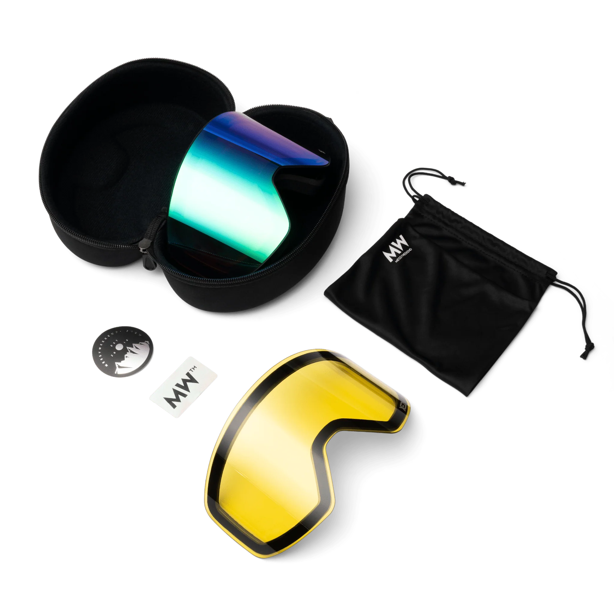 Messy Weekend Clear XE2 Ski Goggles - Green Mirrored (Grey Band) - Image 5
